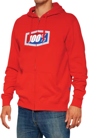 100% Official Fleece Zip-Up Hoodie - Red - 2XL 20032-00019