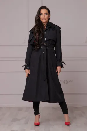 2-PIECE BLACK TRENCH COAT