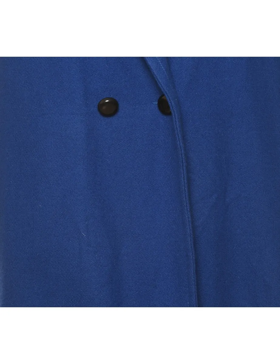 Blue Classic Wool Coat - L