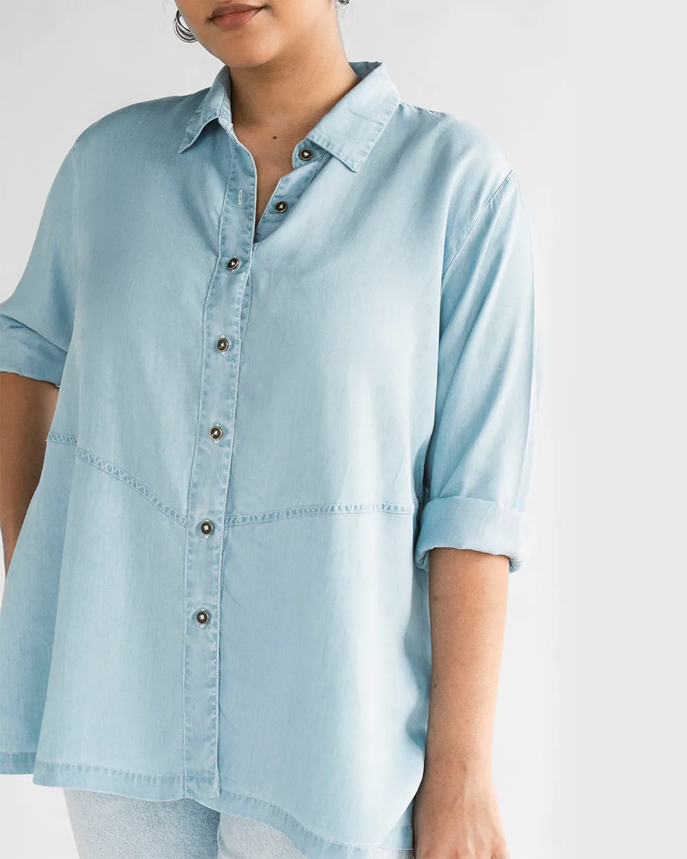 Blue Tencel Classic Shirt