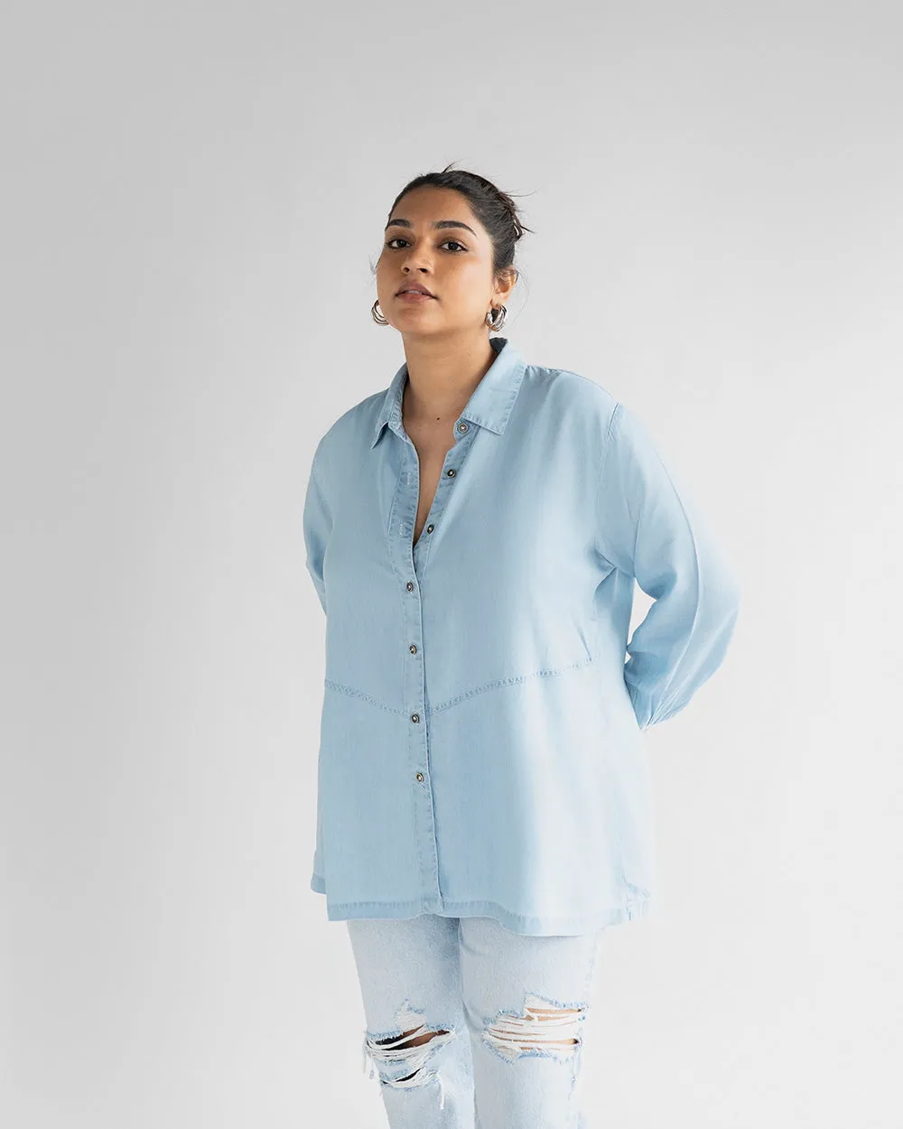 Blue Tencel Classic Shirt