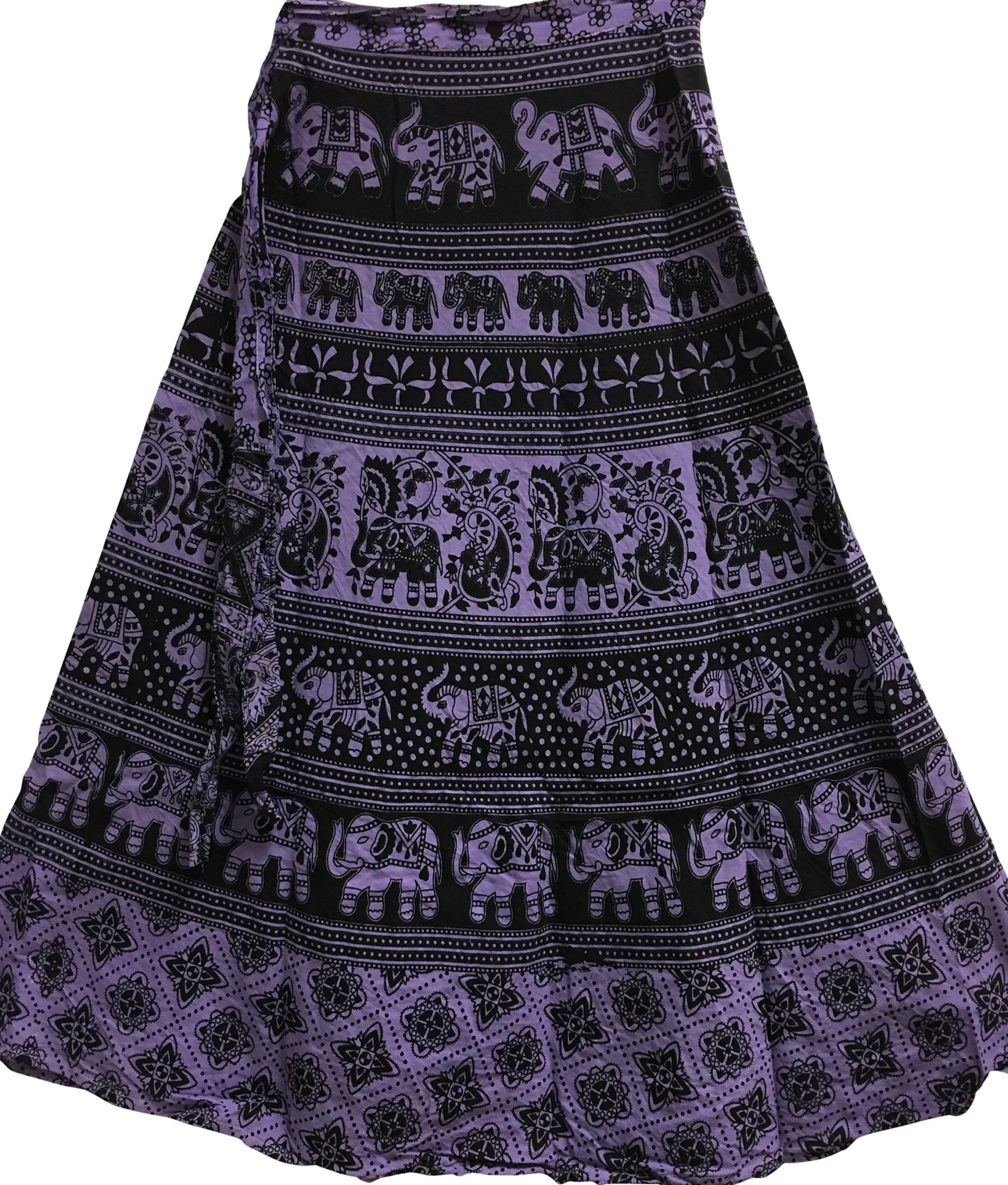 Bohemian Indian Ethnic Block Print Wrap Around Cotton Long Maxi Skirt Bagroo