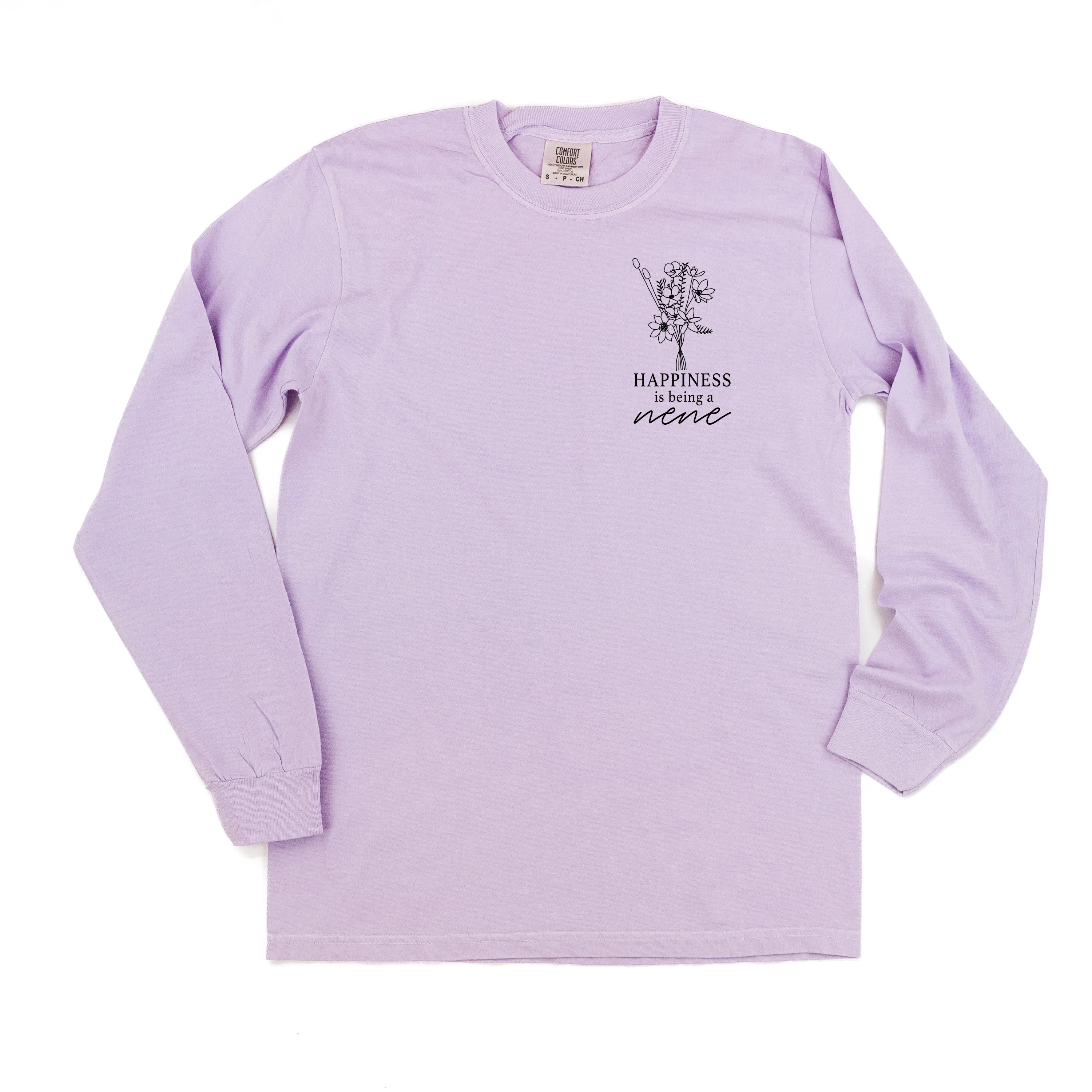 Bouquet Style - Happiness is Being a NENE - LONG SLEEVE COMFORT COLORS TEE