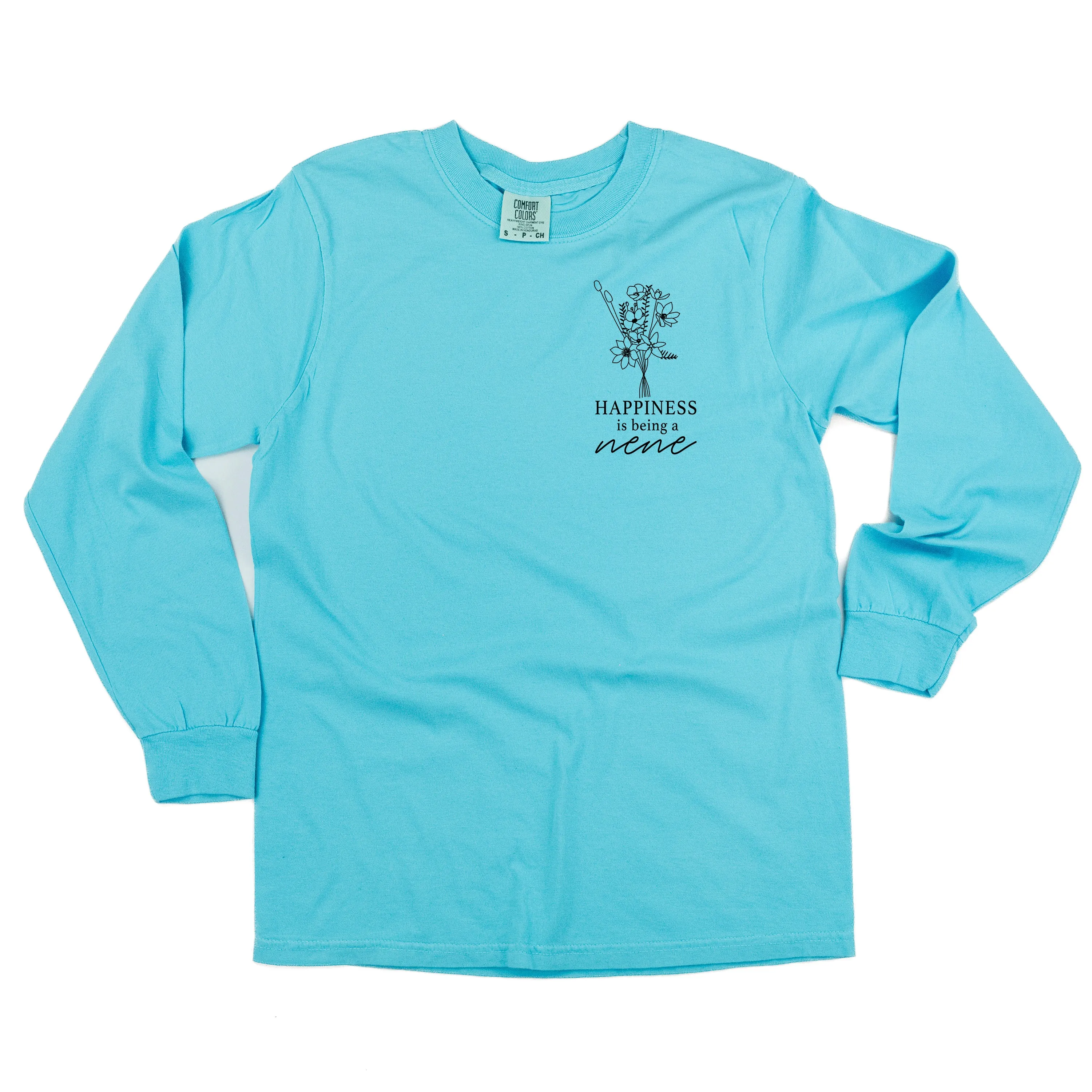 Bouquet Style - Happiness is Being a NENE - LONG SLEEVE COMFORT COLORS TEE