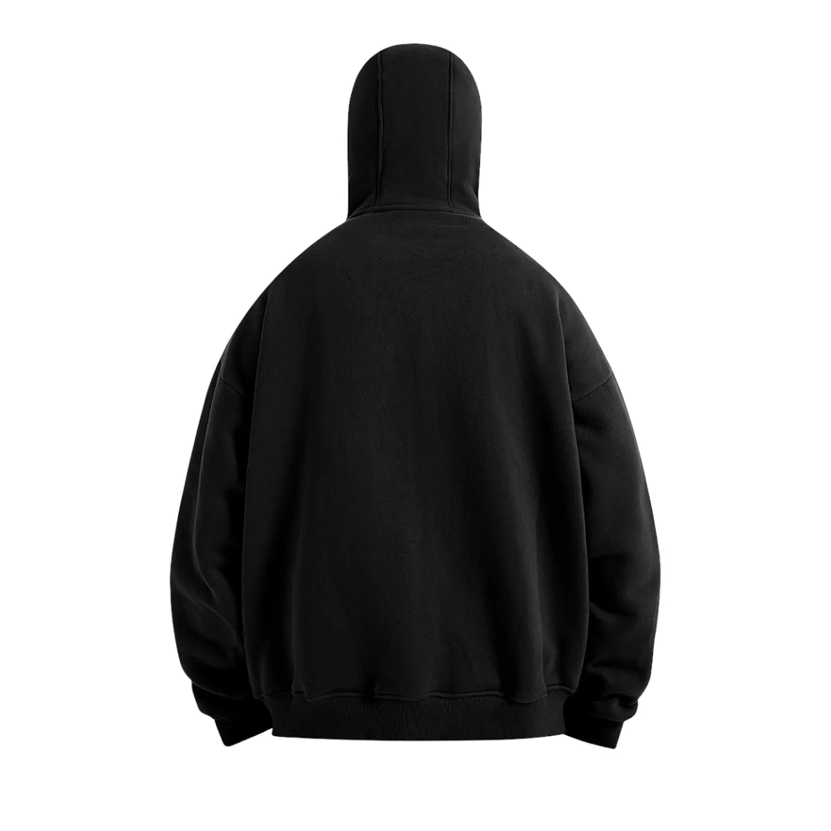 Boxy fit high neck ski mask zip front hoodie