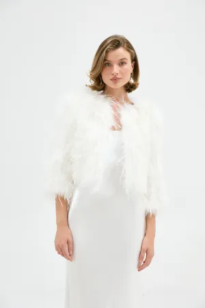 Bridal Dahlia Jacket - White