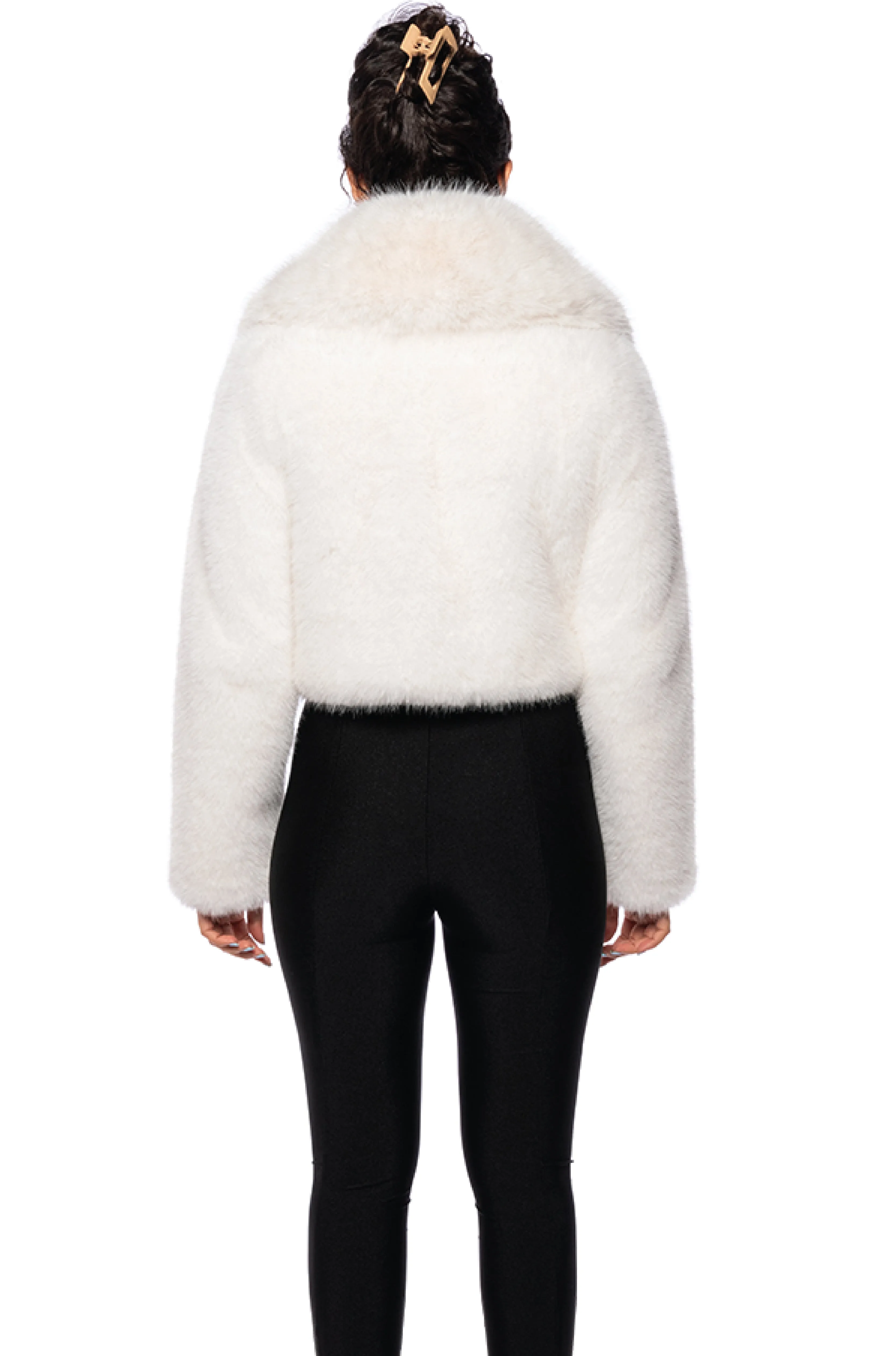 CADENCE-WHITE FAUX FUR JACKET