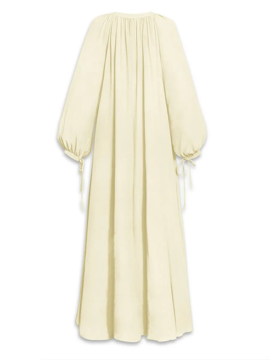 Calista Crepe de Chine Silk Maxi Dress - Vanilla