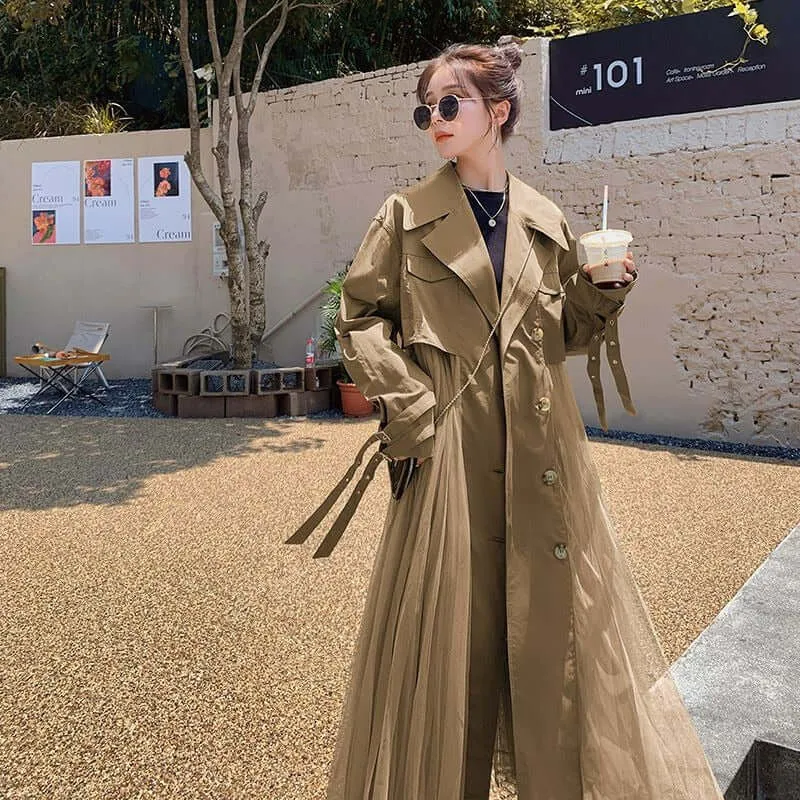 Coat for Women Spring Chic Belted Trench