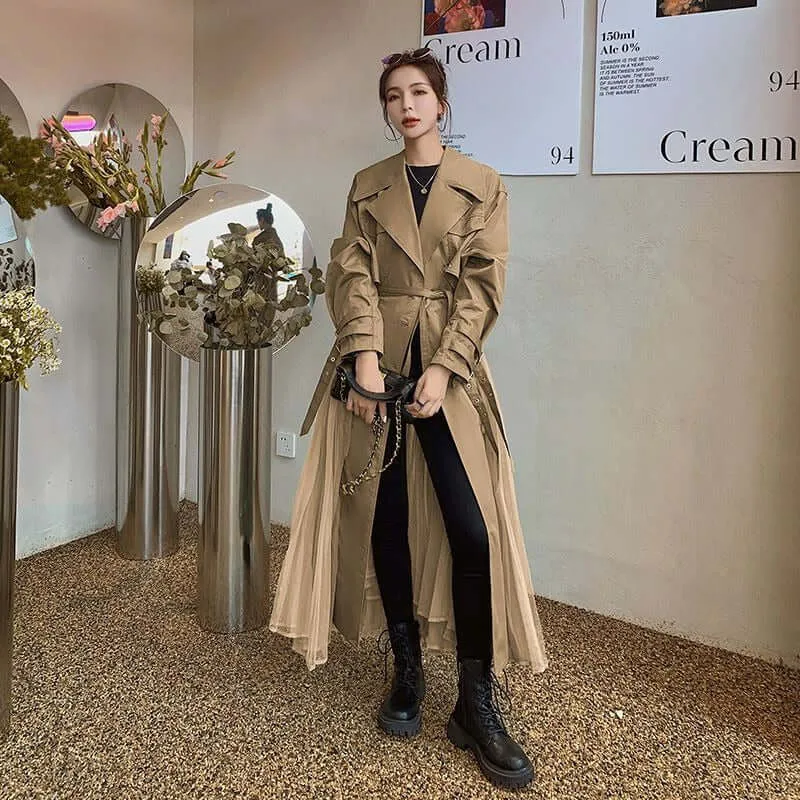 Coat for Women Spring Chic Belted Trench