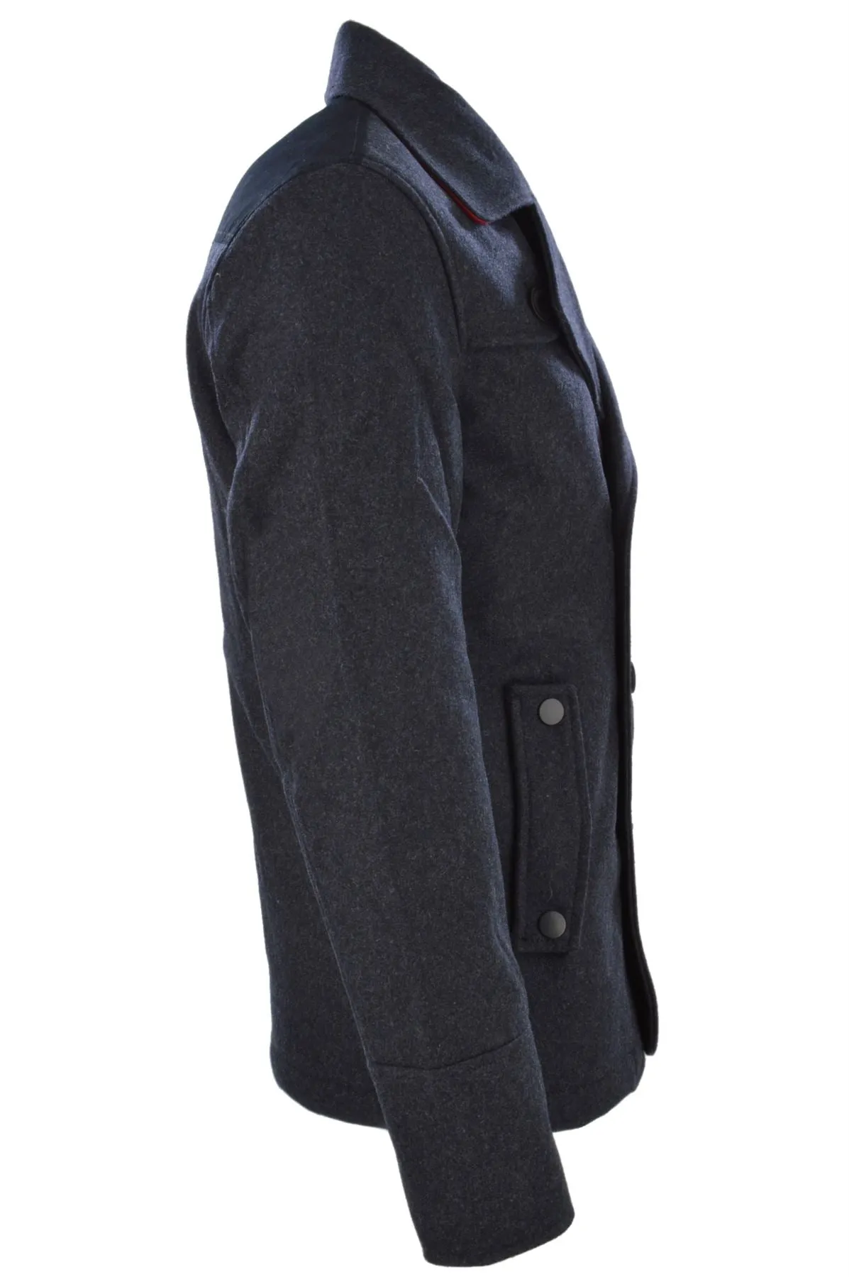 Dissident wool rich Baughman Navy Marl double-breasted jacket