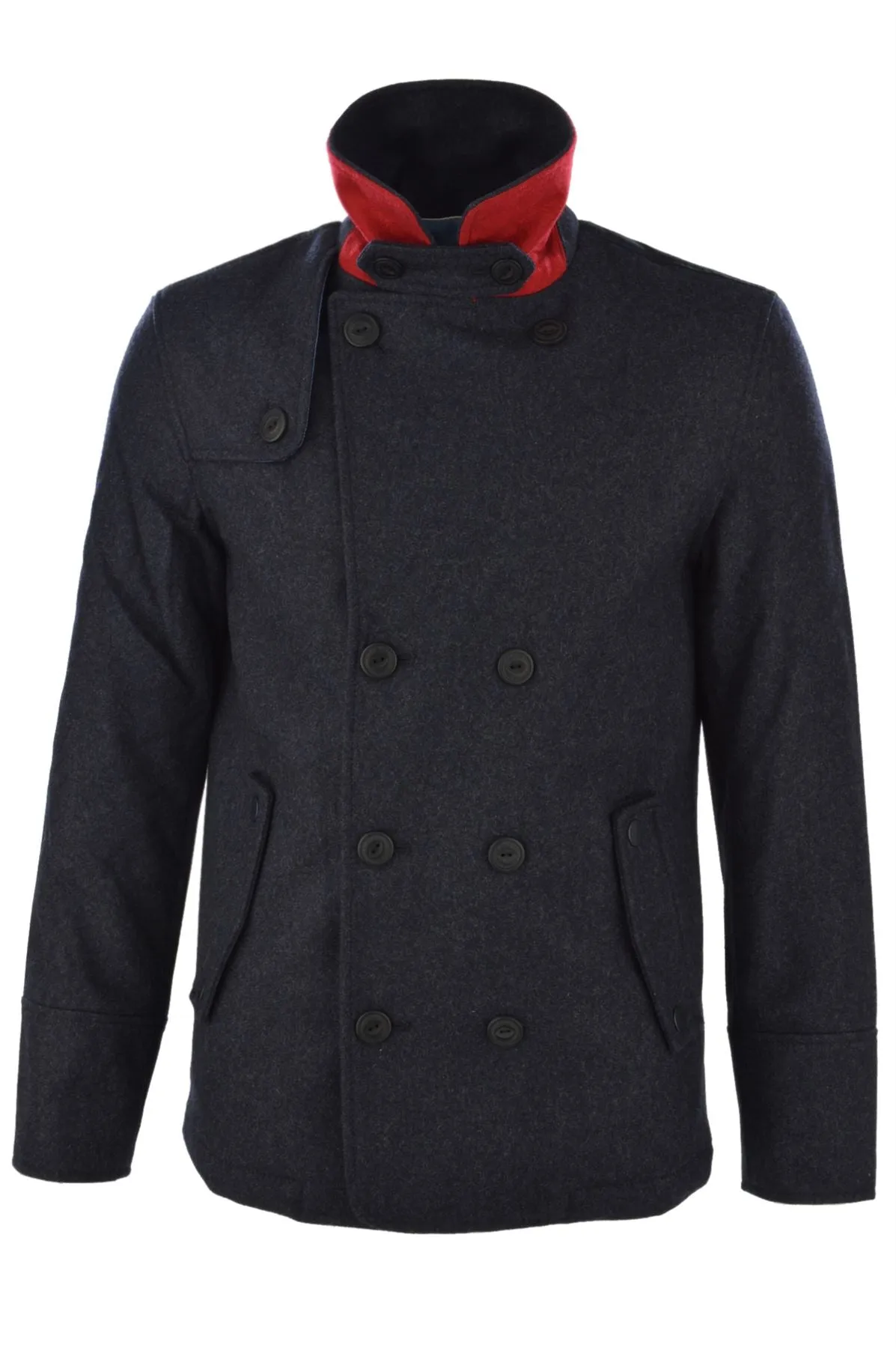 Dissident wool rich Baughman Navy Marl double-breasted jacket