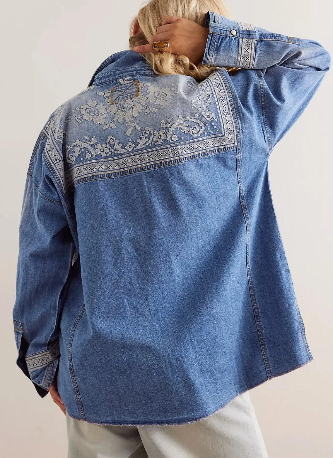 Embroidered Denim Shirt