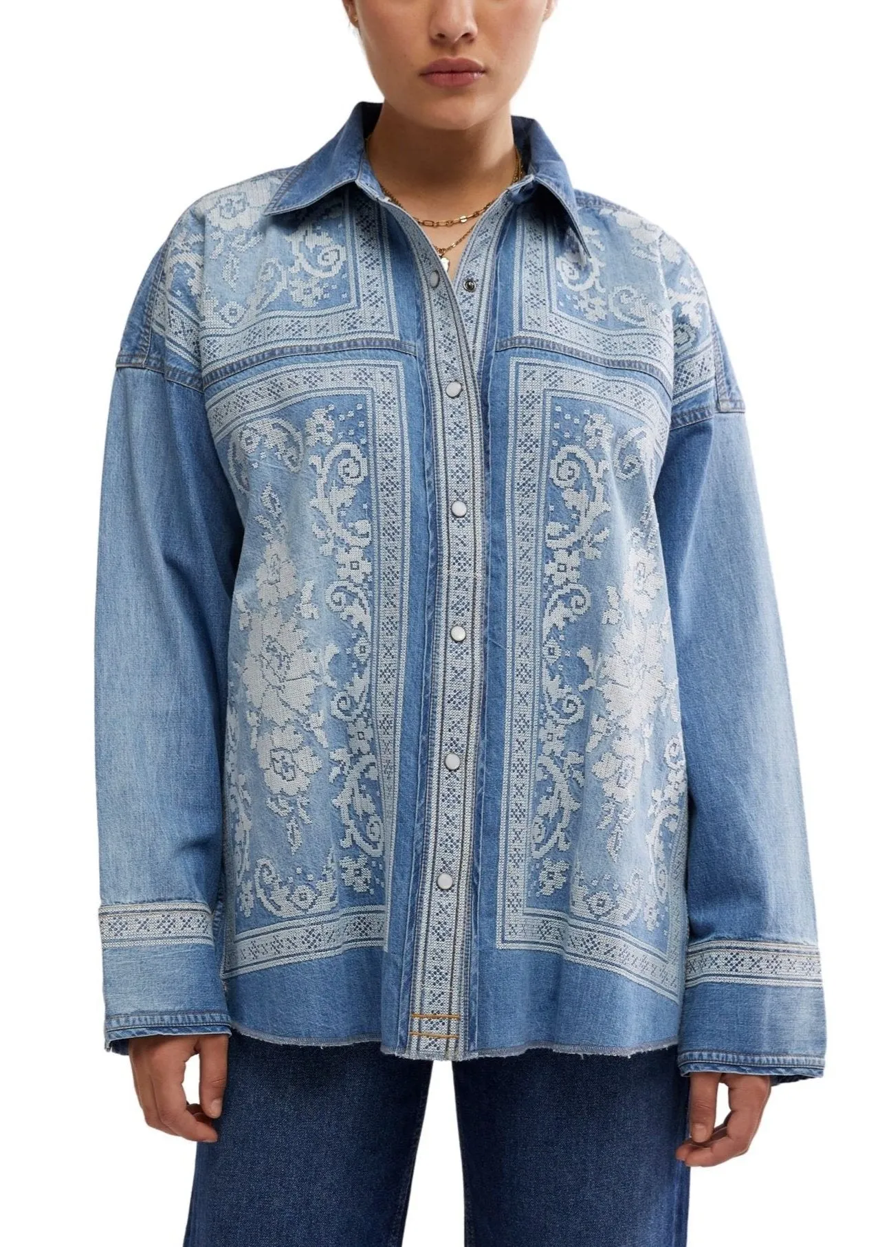 Embroidered Denim Shirt