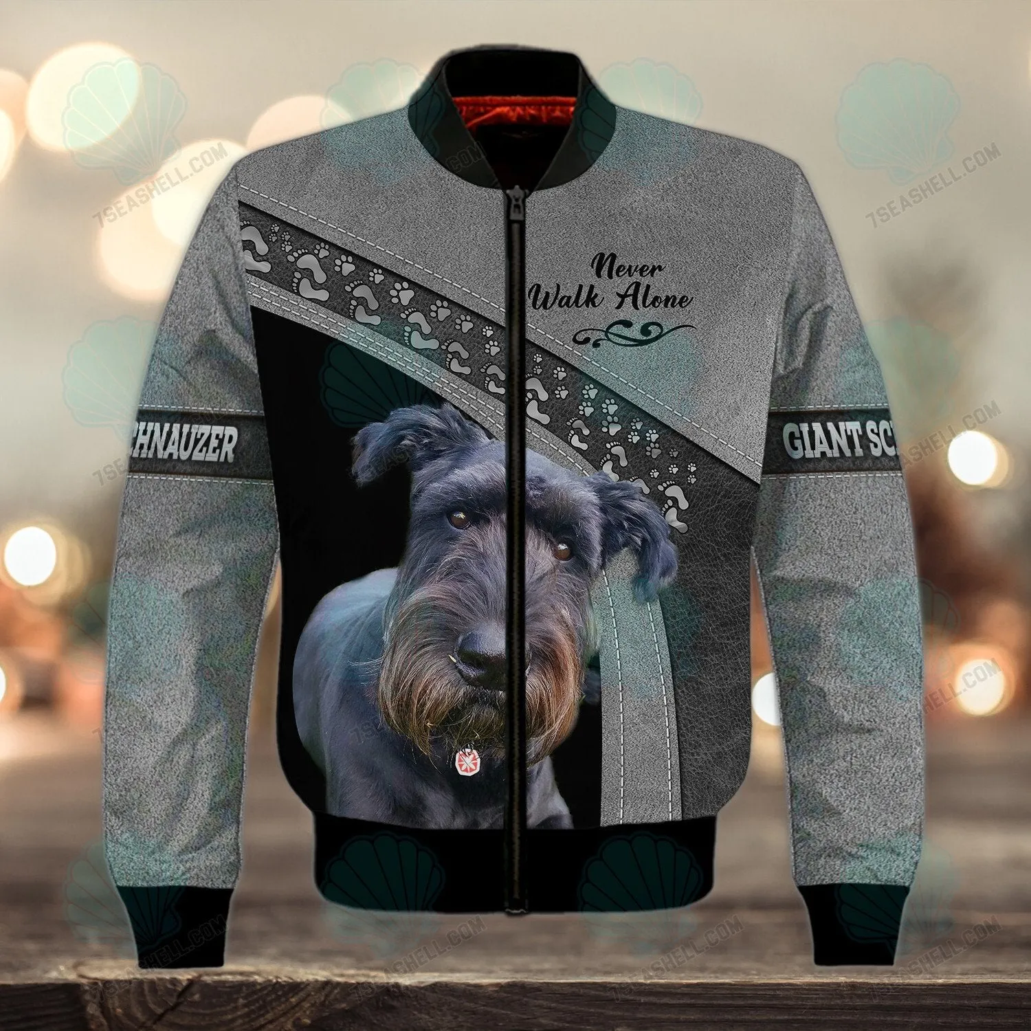 Giant Schnauzer Never Walk Alone 3D Full Print Shirts, Christmas Dog Memorial Gifts for loss of Dog