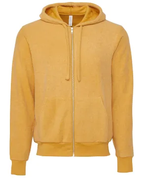 Heather Mustard - Unisex sueded fleece full-zip hoodie