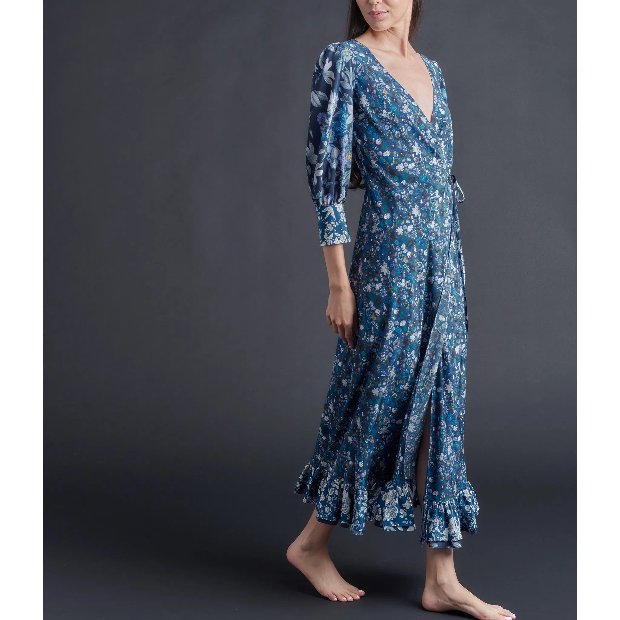 Hestia Wrap Dress in Liberty Print Silk Crepe de Chine