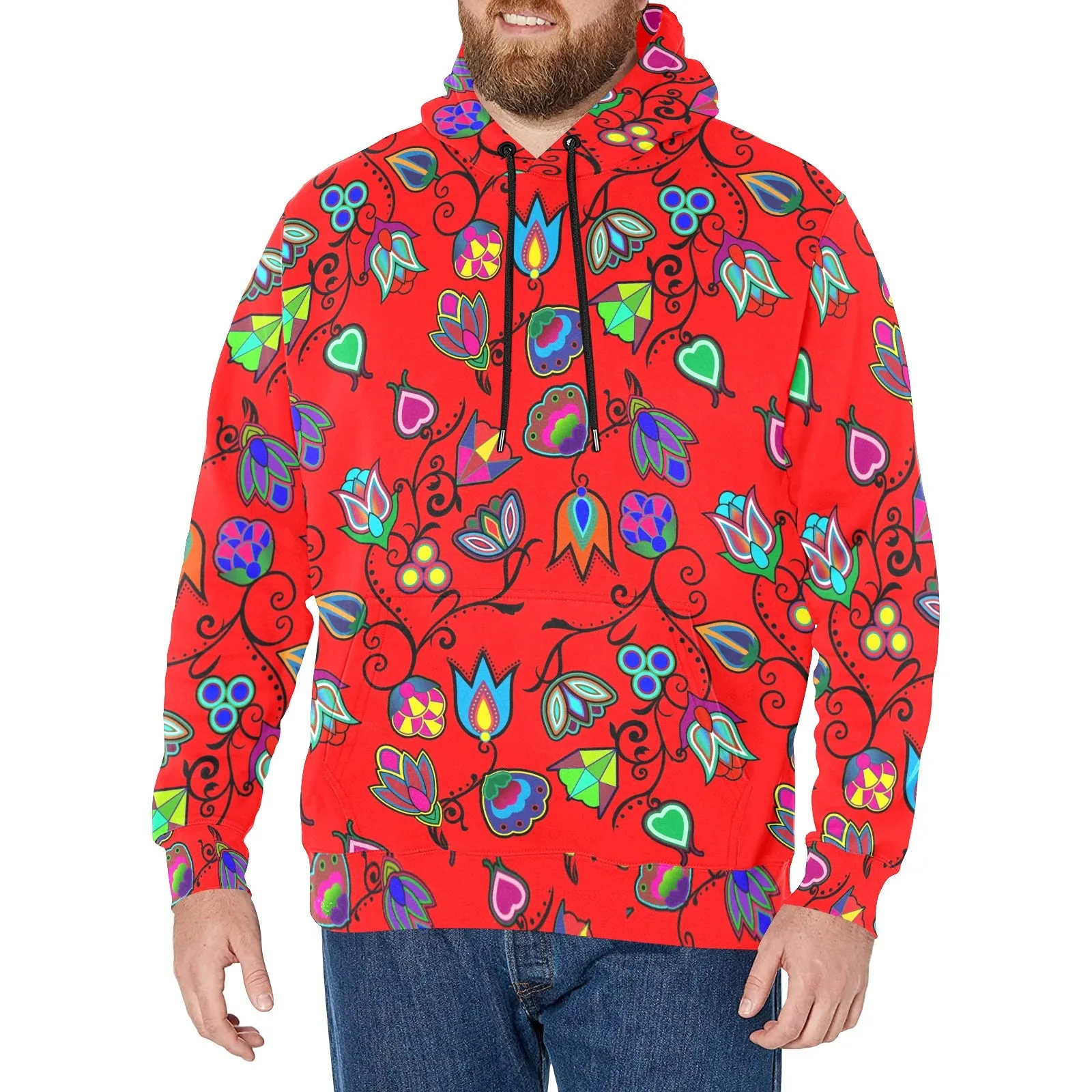 Indigenous Paisley Dahlia Men's Long Sleeve Fleece Hoodie