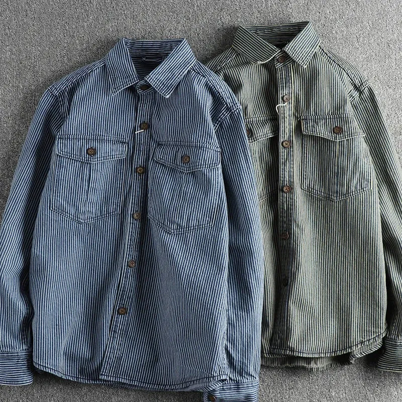 Ivyshape | Classic Vintage Denim Shirt