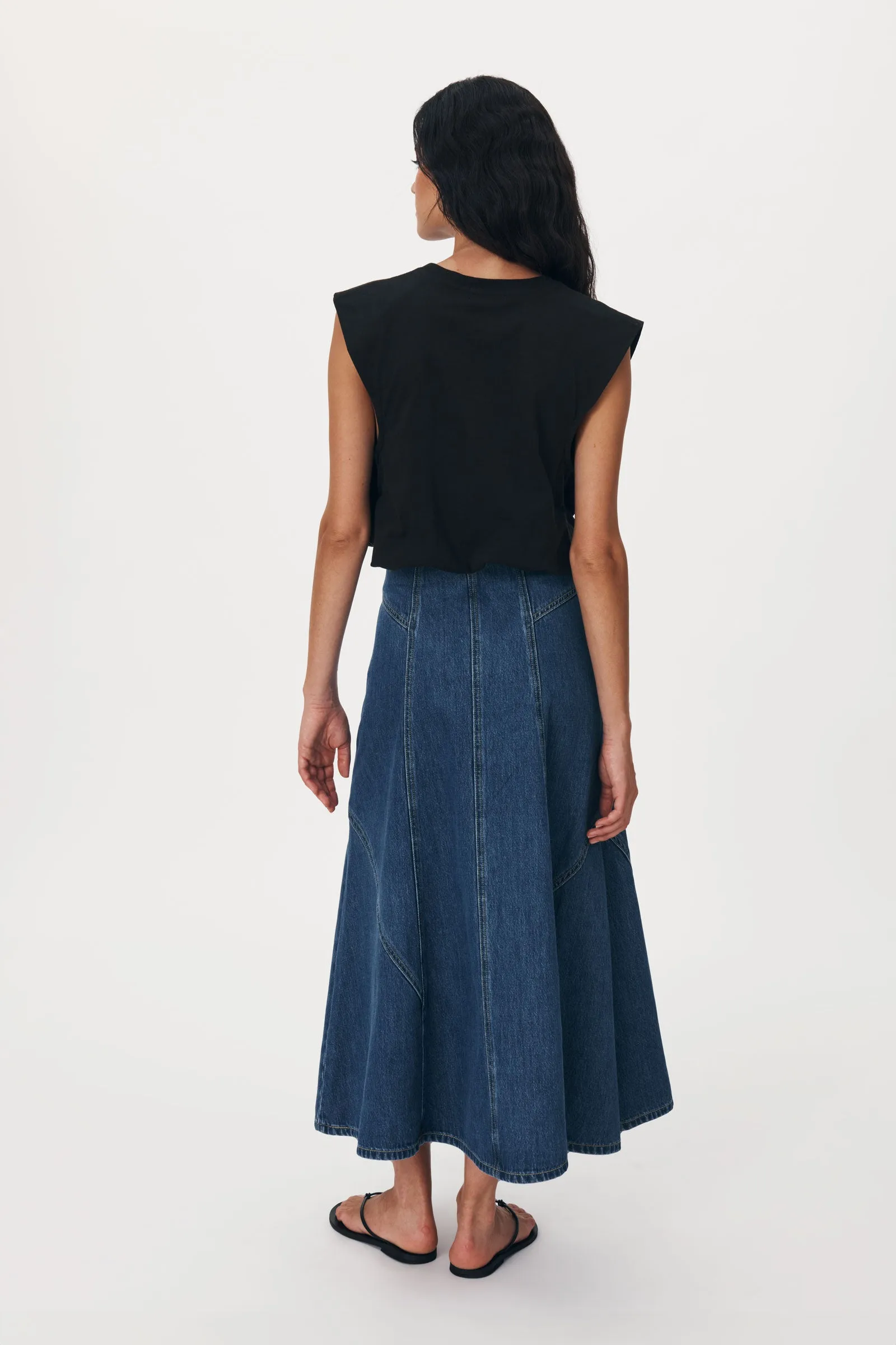 Jeanette Denim Midi Skirt