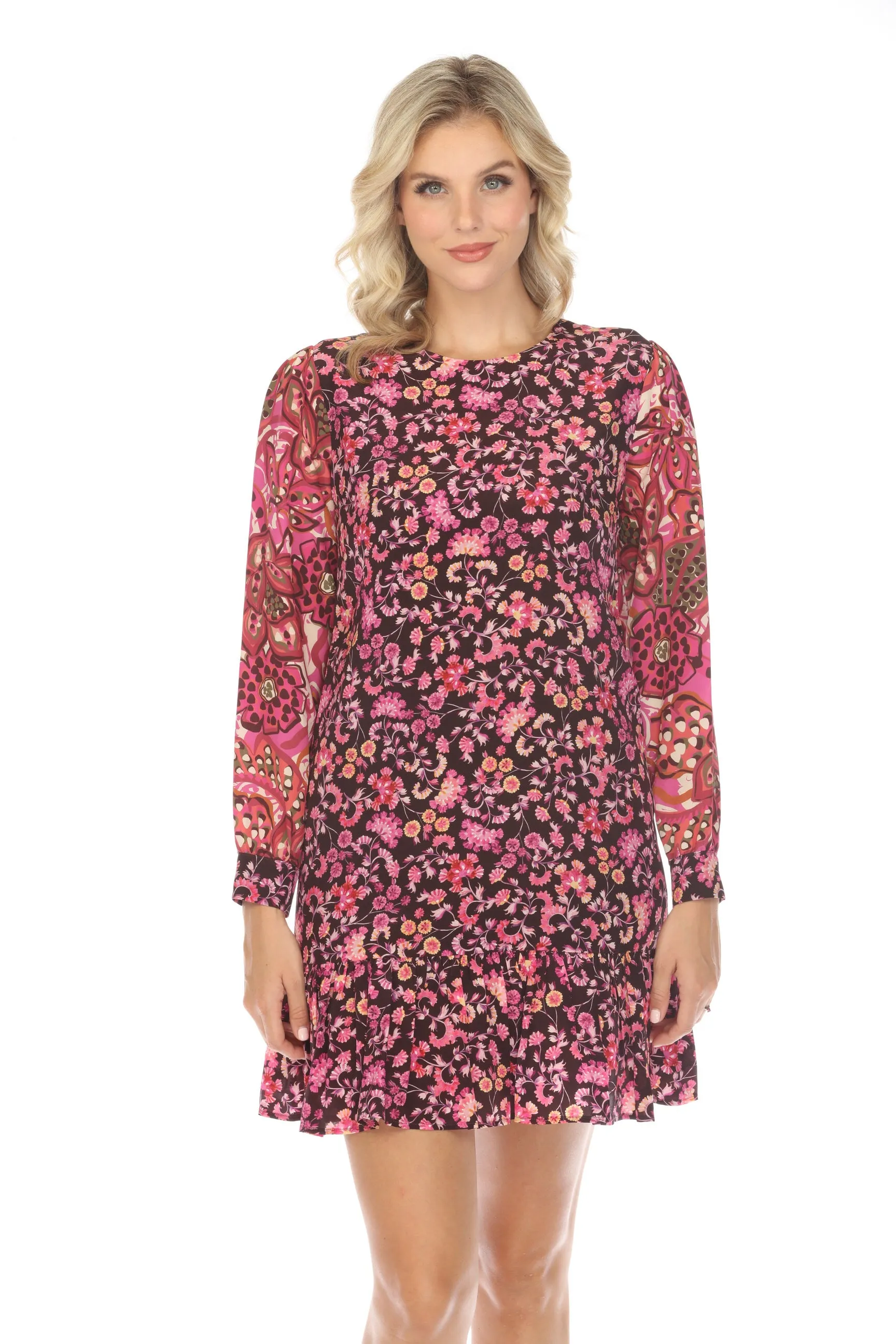 Johnny Was Jade Ariana Floral Silk Mini Dress L30923 Boho Chic