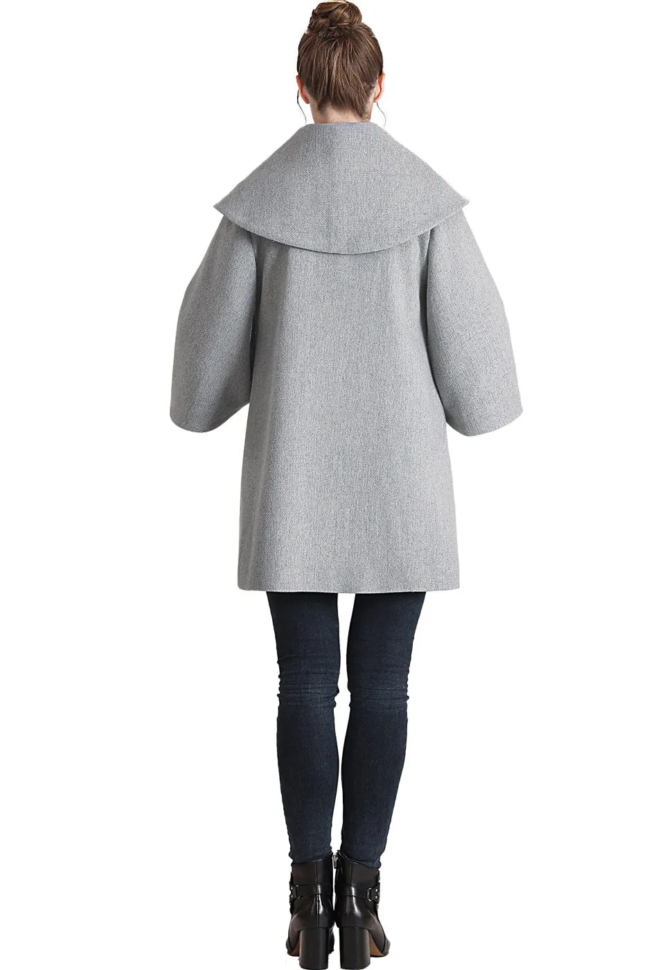 Kimi   Kai Maternity "Aanya" A-Line Wool Coat with Removable Bib