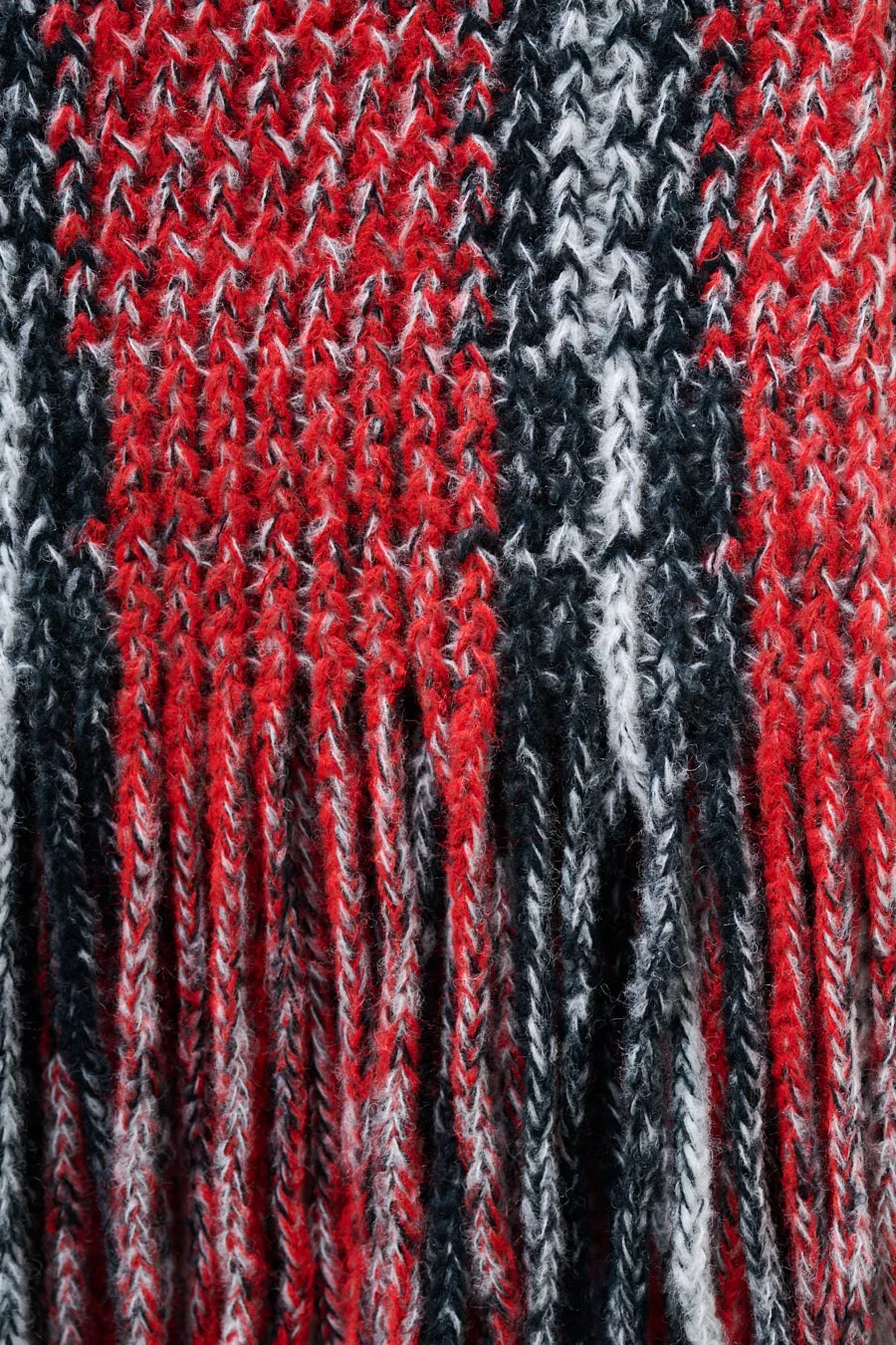 Knitted fringed scarf with cozy texture wholesale