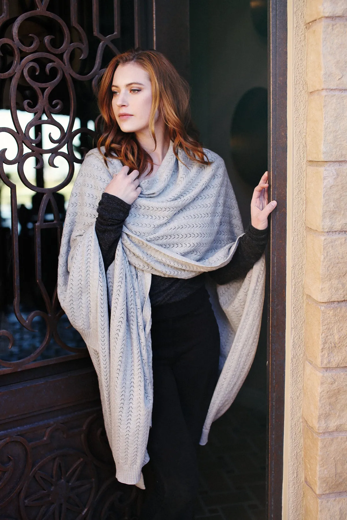 Loving Thread Eco-Chic Pointelle Cozy Travel Wrap (5 Colors)