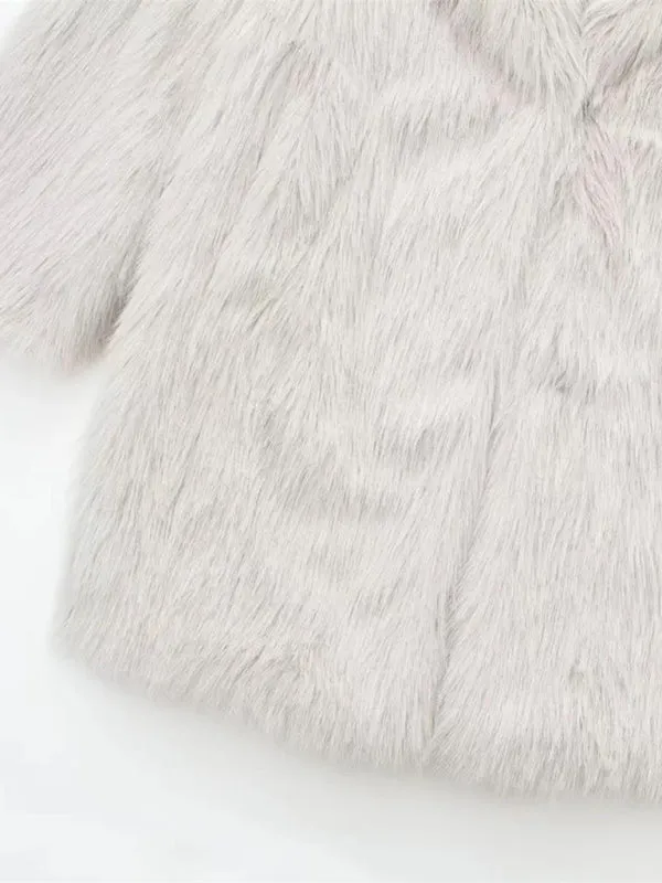 Luxurious Winter Essential Faux Fur Lapel Coat