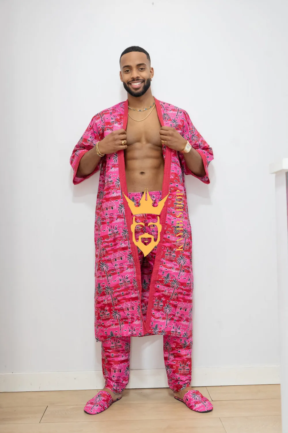 Luxury Handmade Kimono Boho hippie Set for Couples | African Ankara Pajama & Robe | Couple gifts