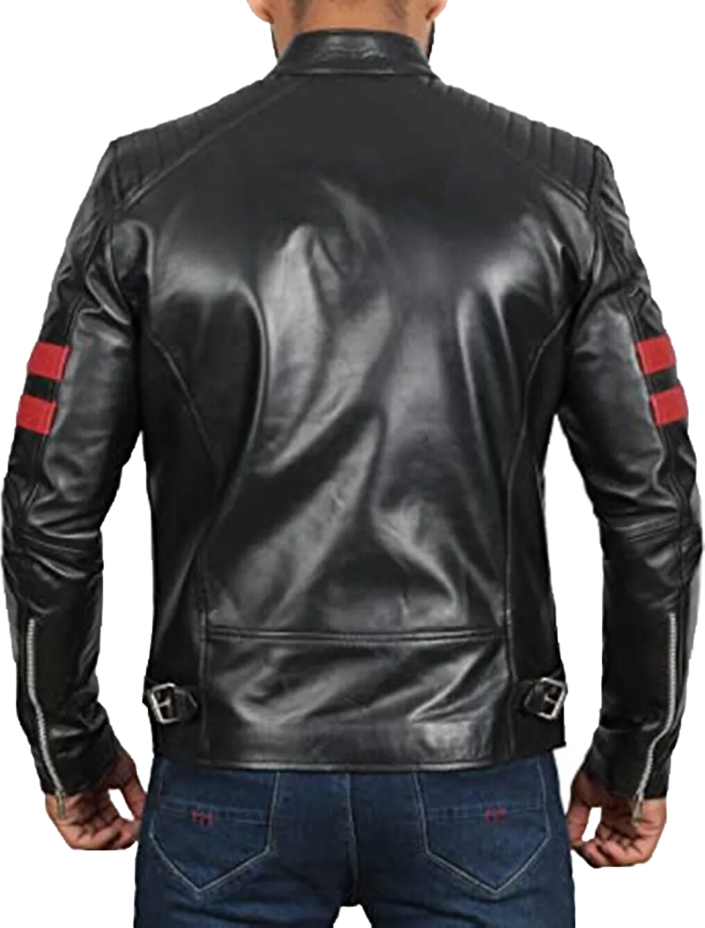 Mens Black Cafe Racer Retro 100% Real Lambskin Leather Jacket | Mens Black Cafe Racer Leather Jacket