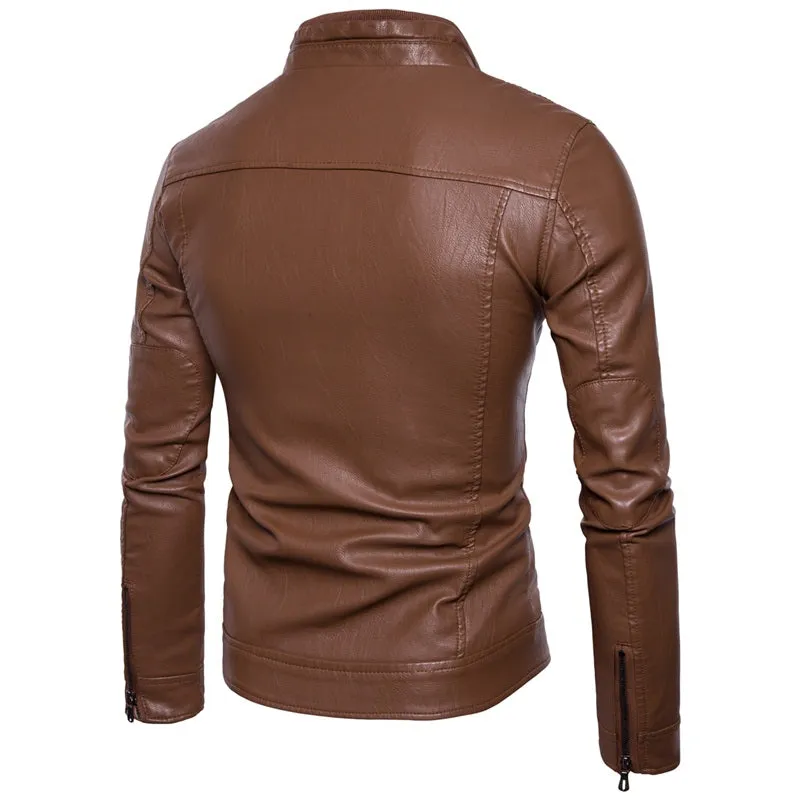 Men's Premium Faux Leather Jacket Slim Fit Stylish Blazer  | JK12