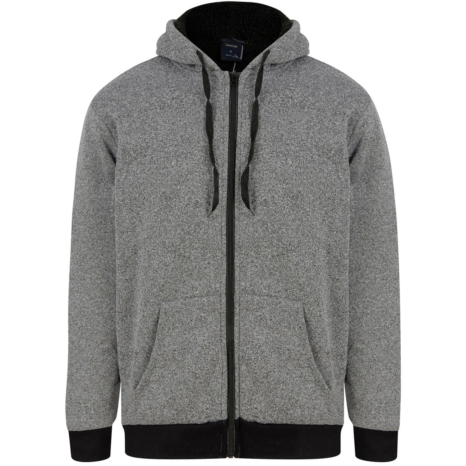 Mens Thick Fleece Lined Hoodie Full Zip Casual Jacket