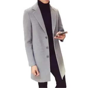 Men's Warm Wool Winter Casual Long Coat