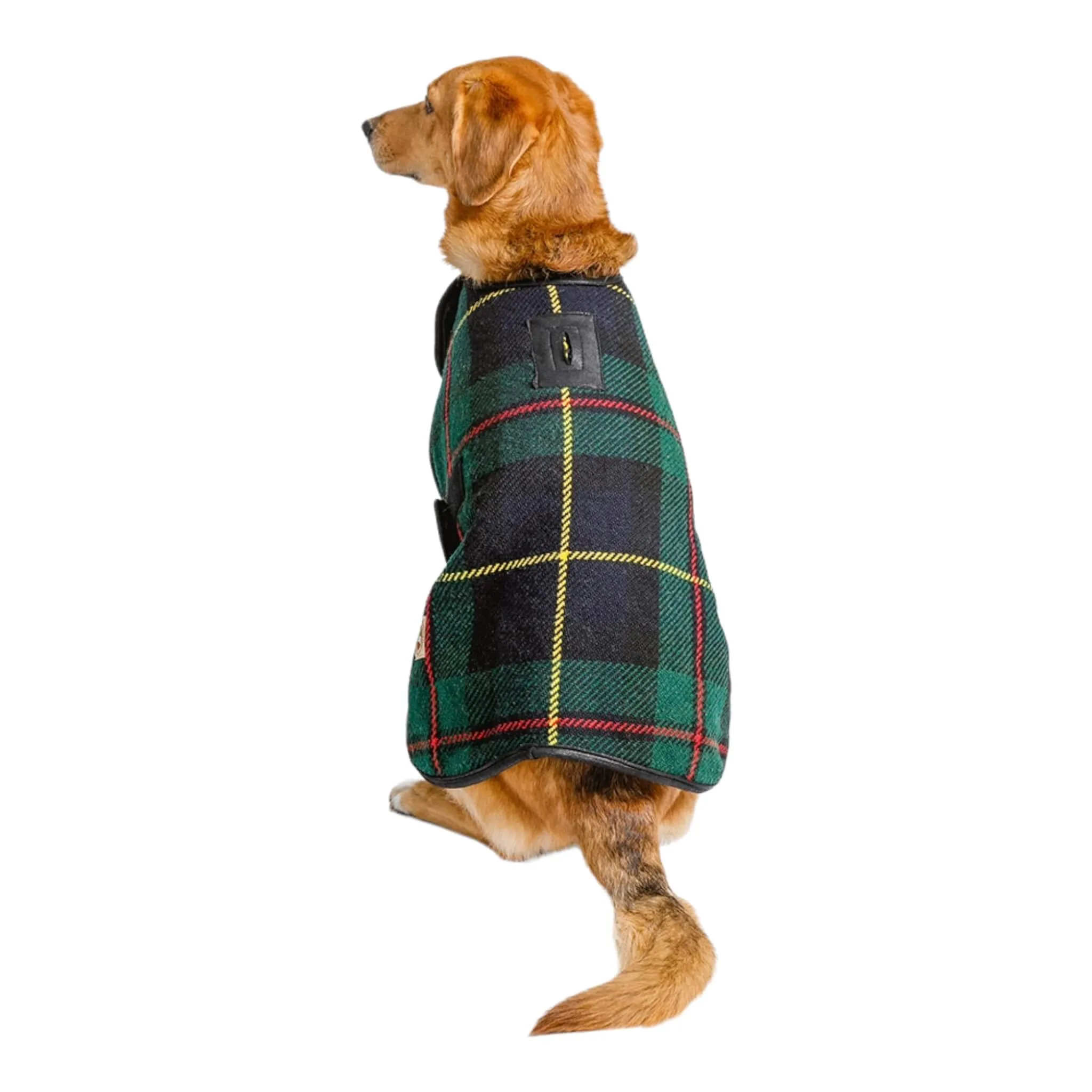 Navy Tartan Plaid Blanket Dog Coat