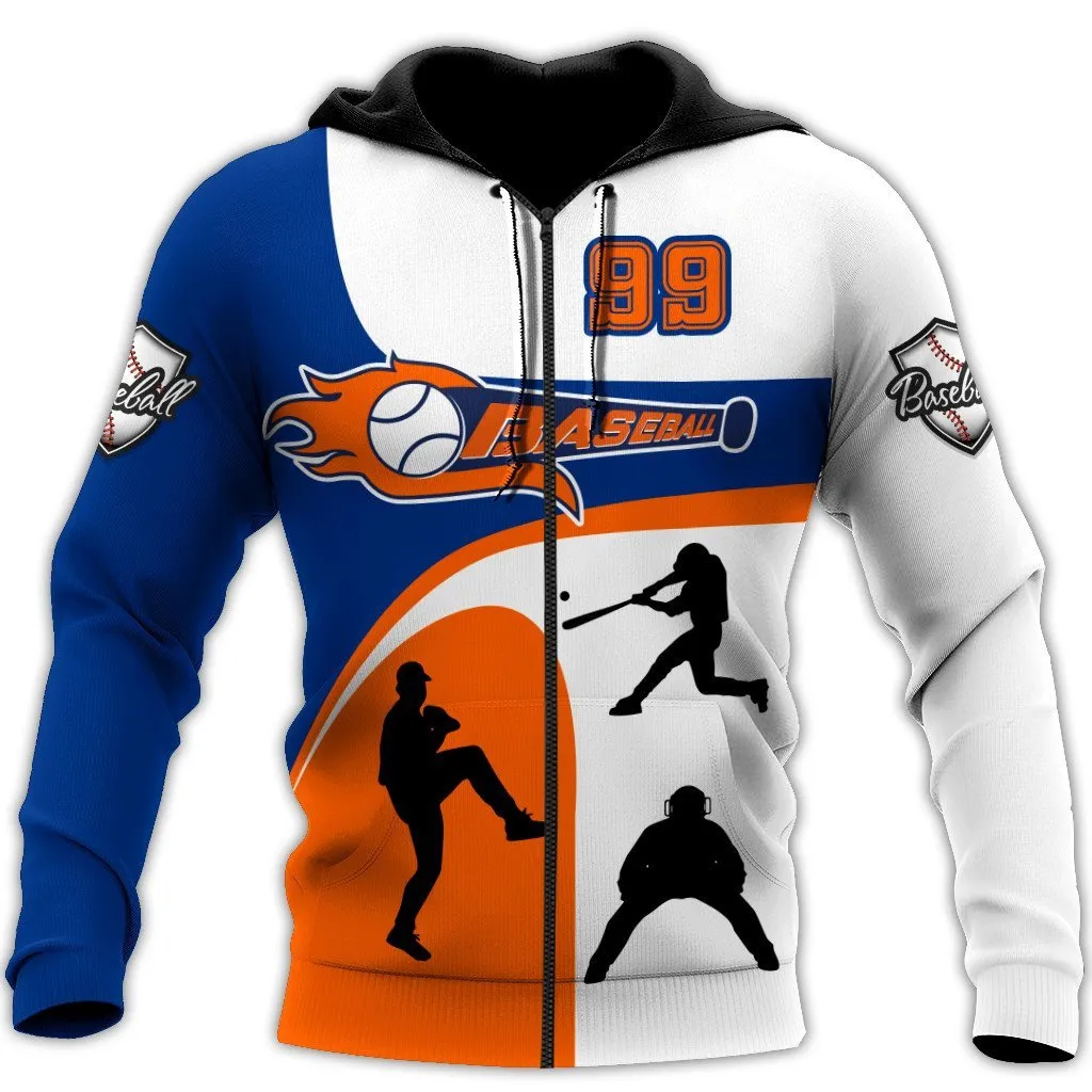 Personalized Name & Number Baseball White Orange Sweatshirt Hoodie Christmas Shirts For Men And Women