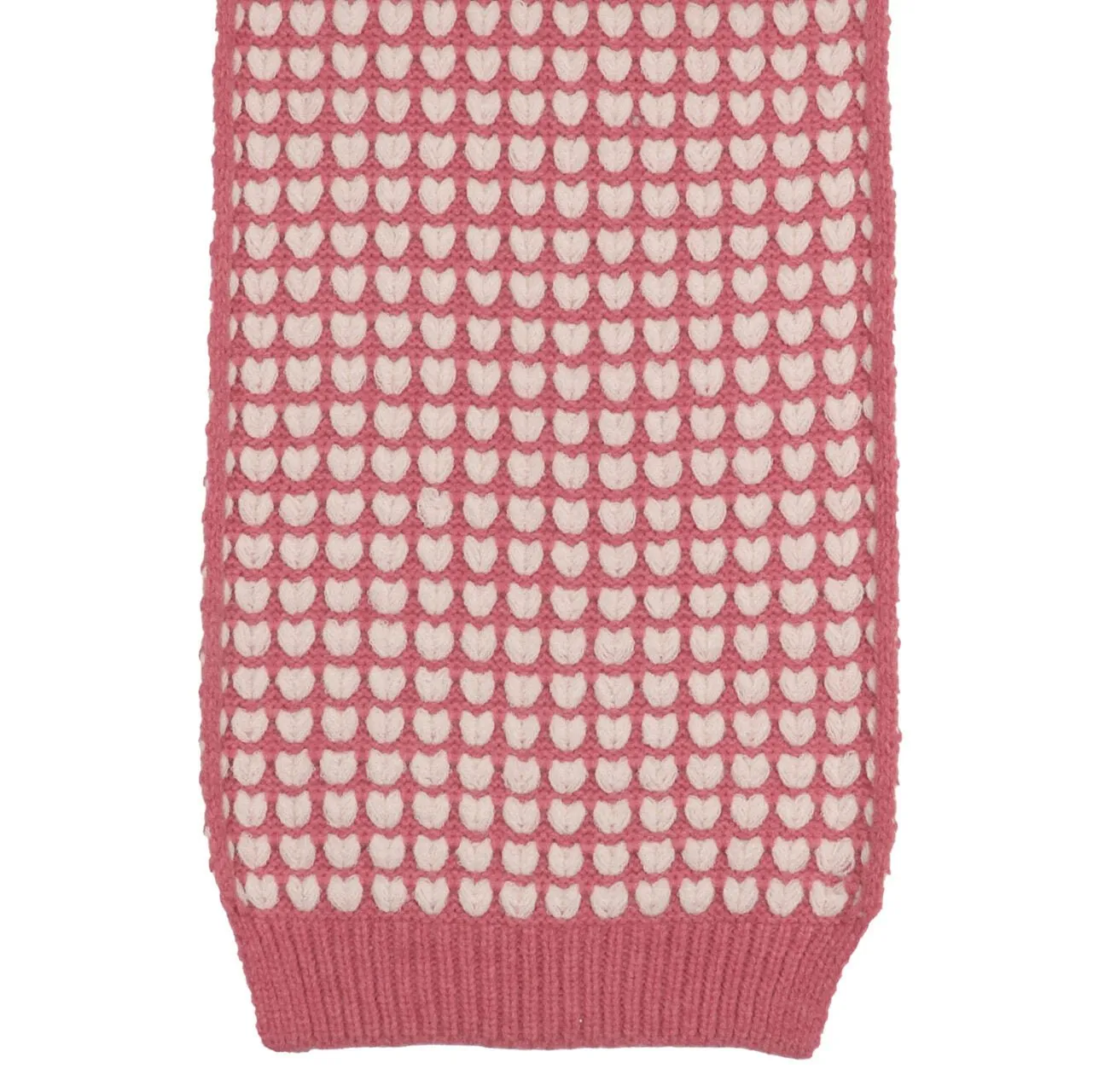 Pink Knitted Heart Scarf