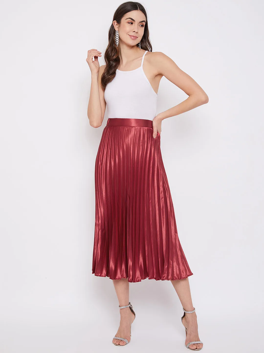 Pleated Midi Skirt