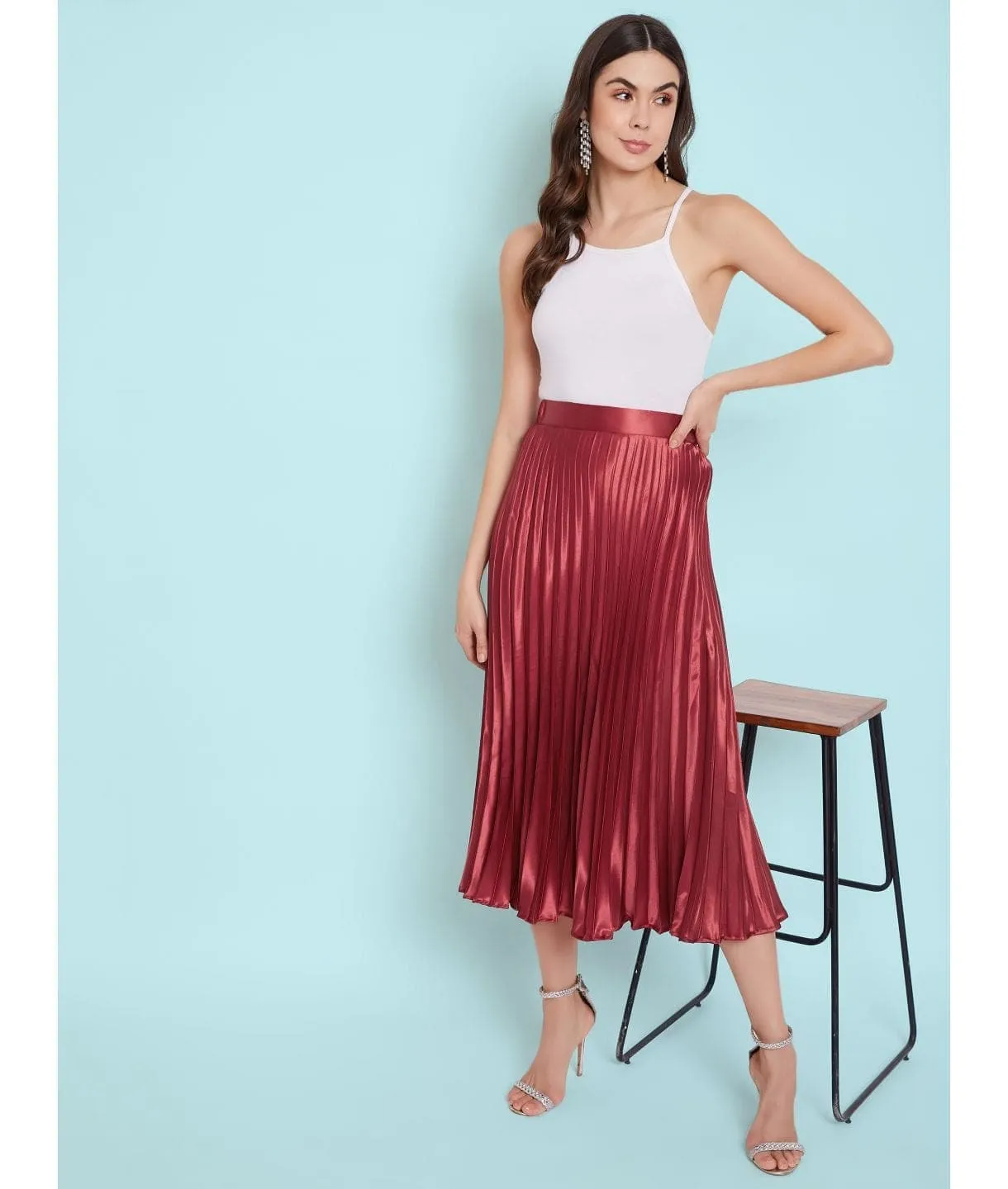 Pleated Midi Skirt