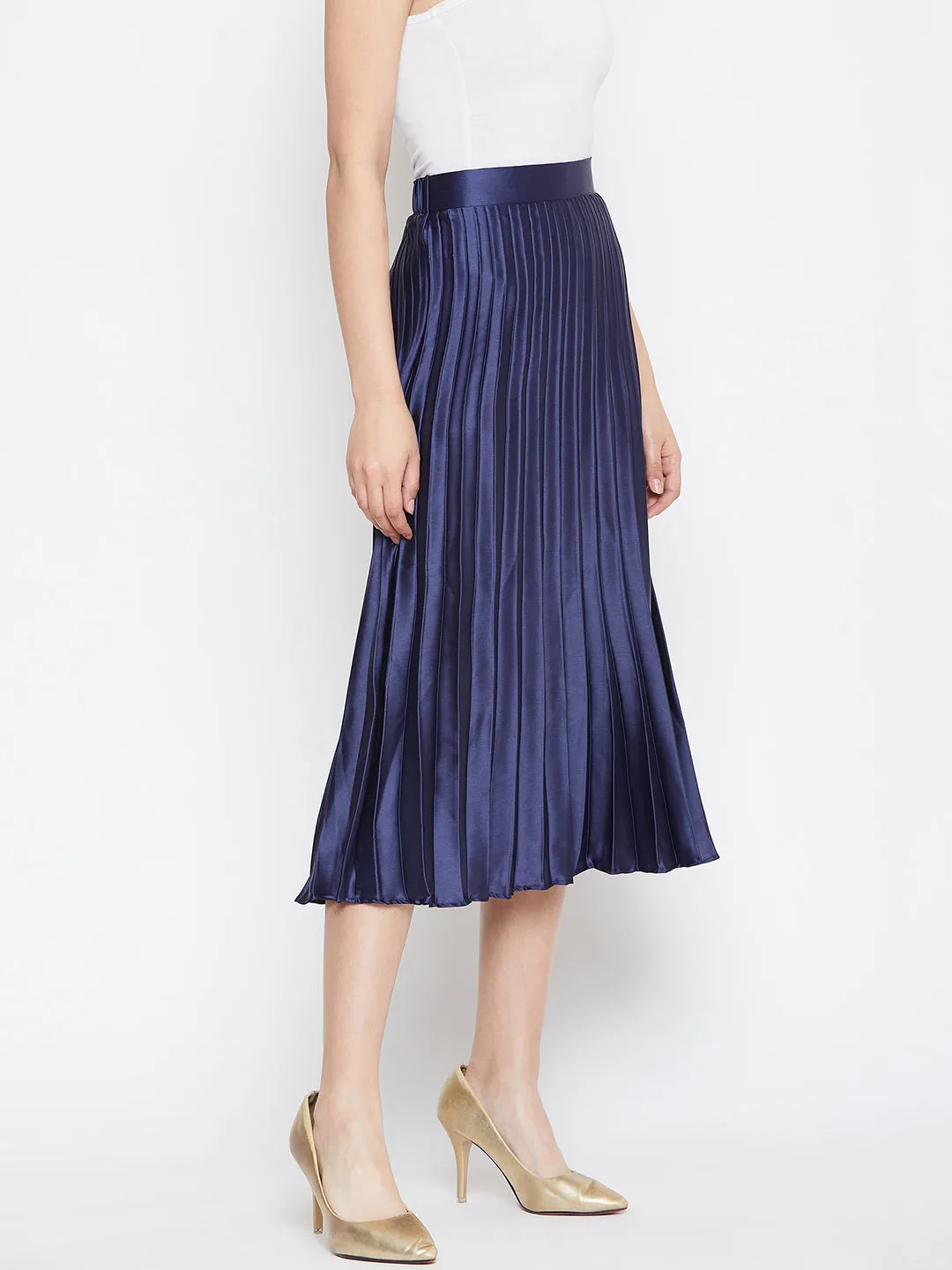 Pleated Midi Skirt