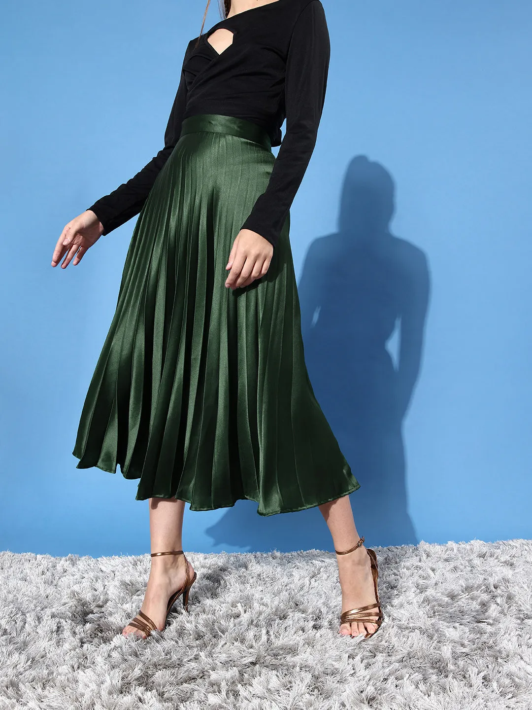 Pleated Midi Skirt