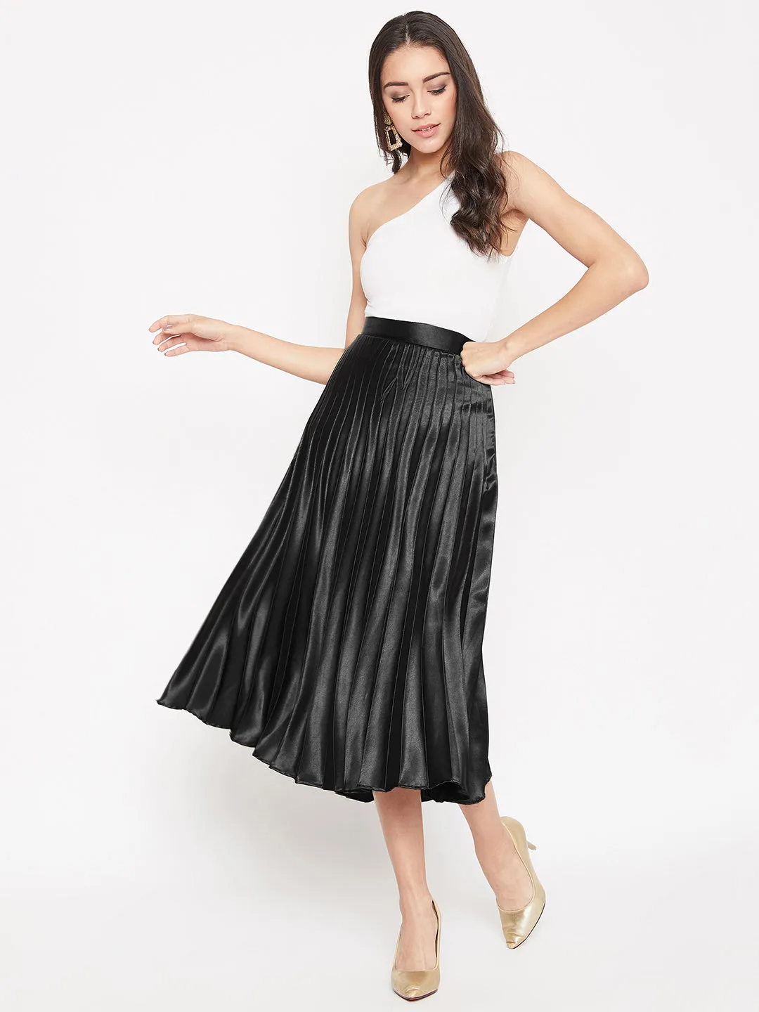 Pleated Midi Skirt