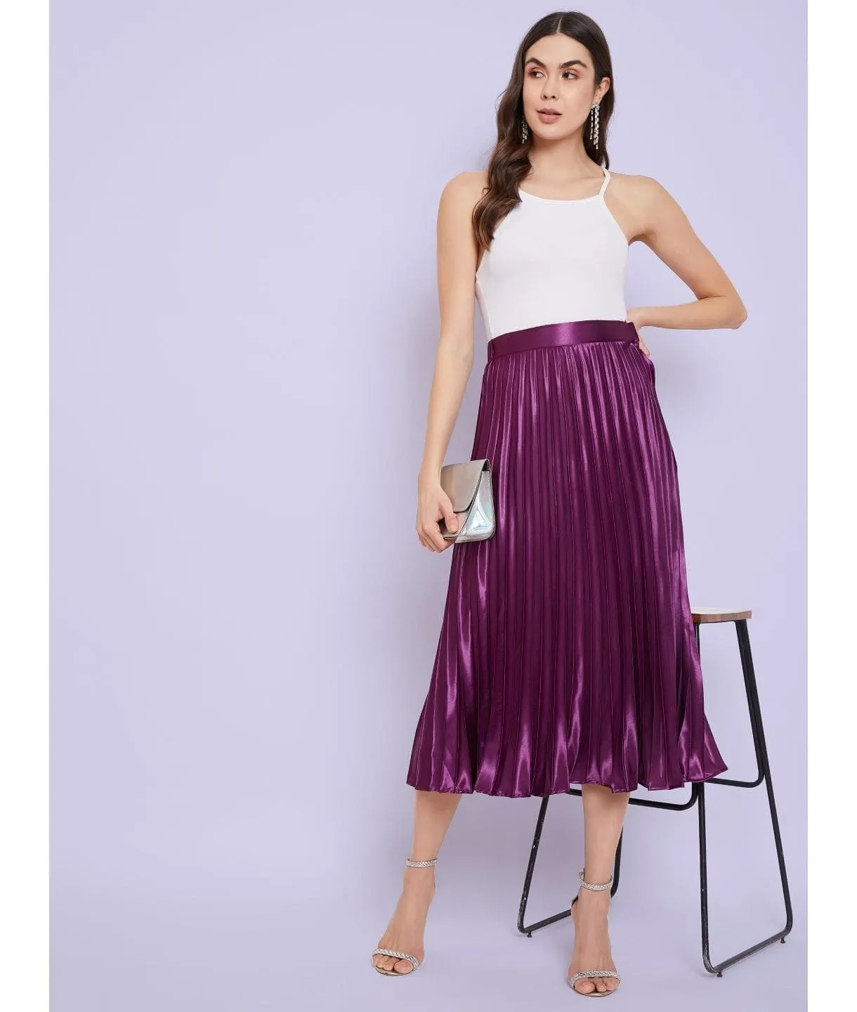 Pleated Midi Skirt