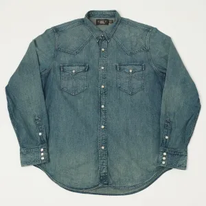 RRL Slim Fit Denim Western Shirt - Dark Wash