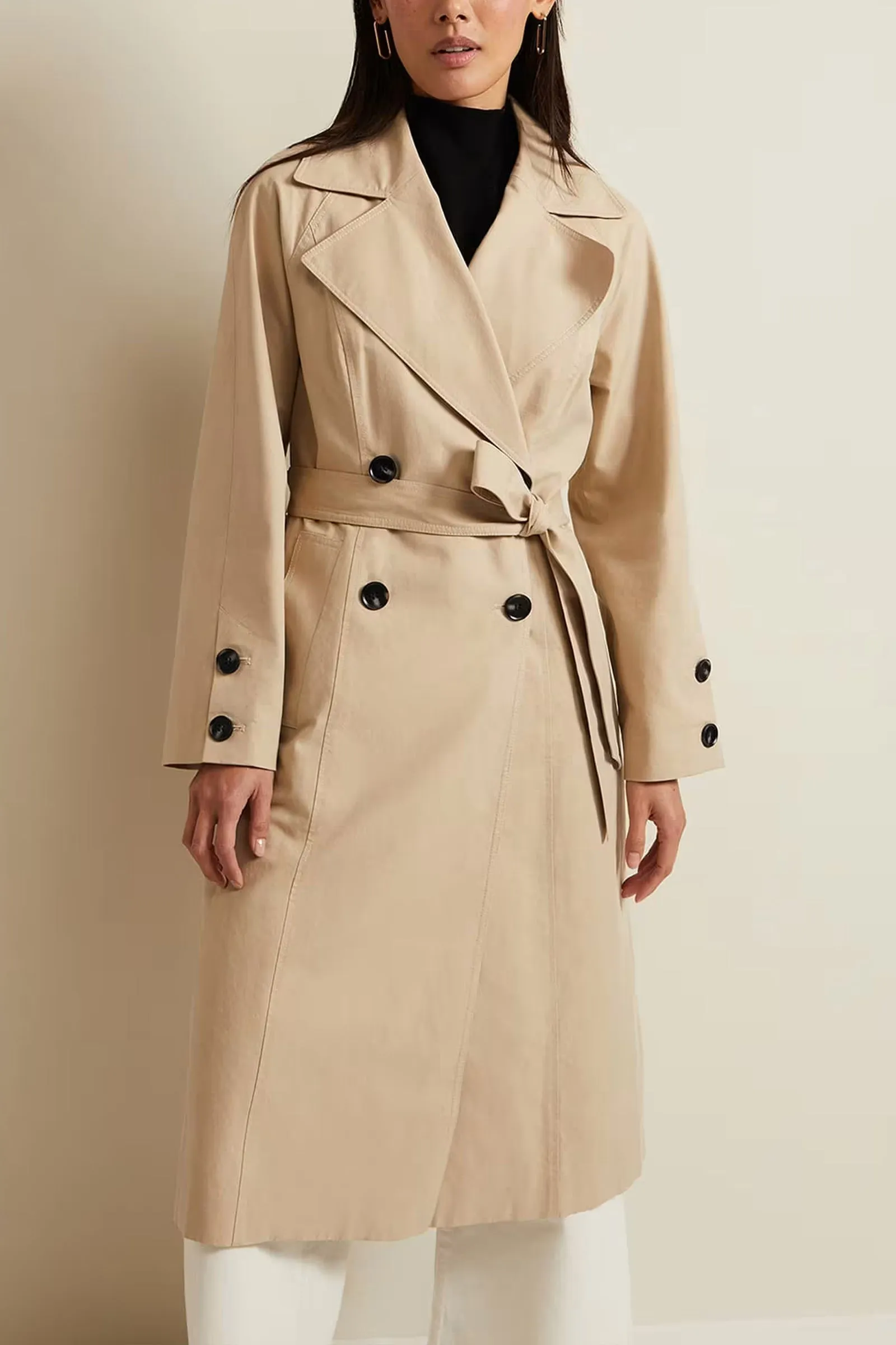 Sandy Button Detail Trench