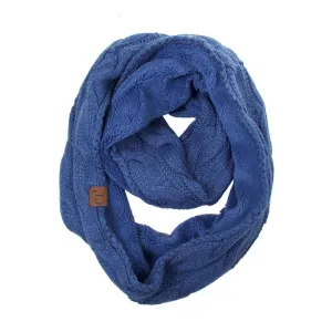 Scarf | Knitted Scarf with fuzzy sherpa lining - Dark Denim | Hana