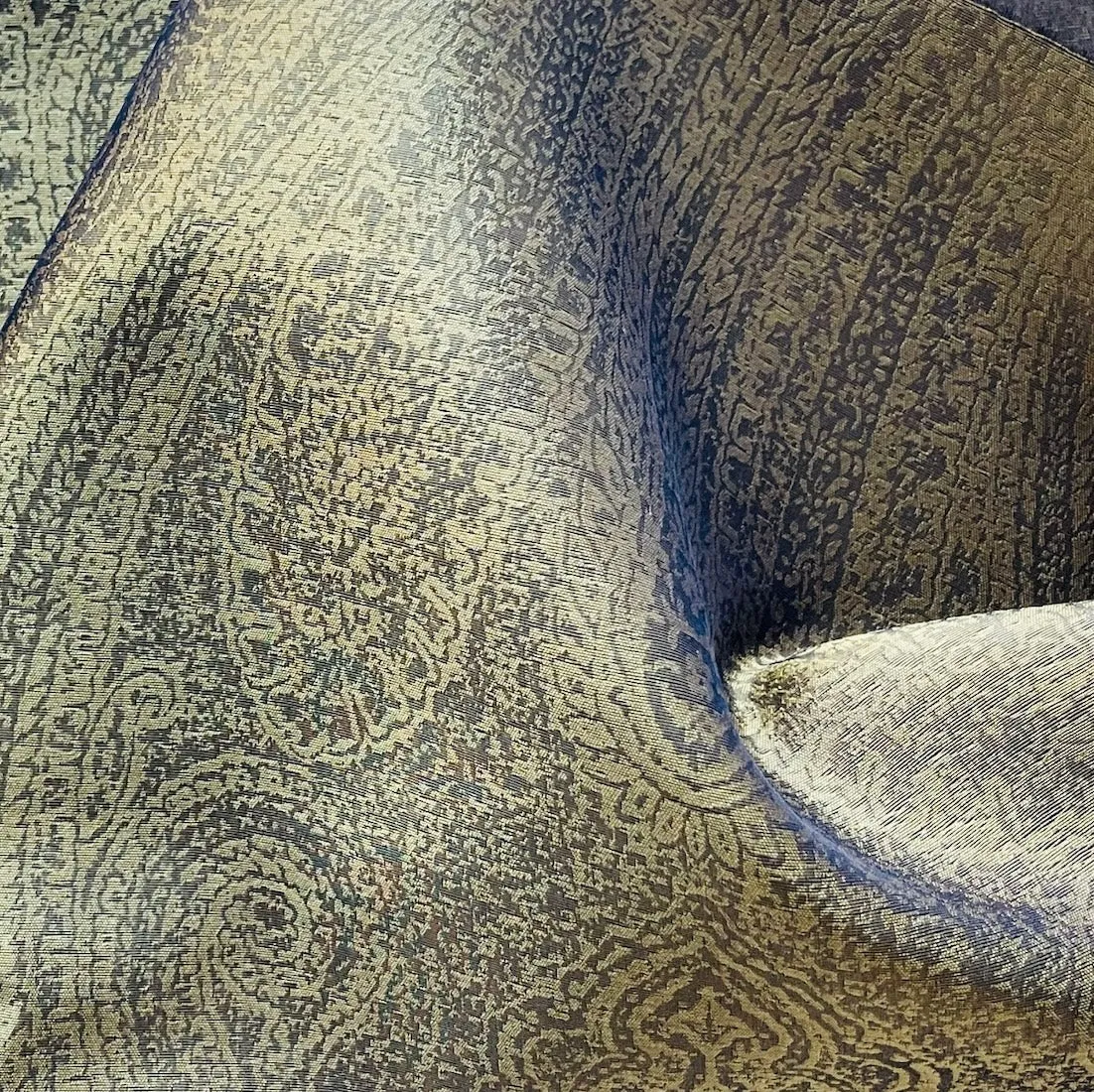 Semi-Sheer Bronze Paisley Silk Organza (Made in India)