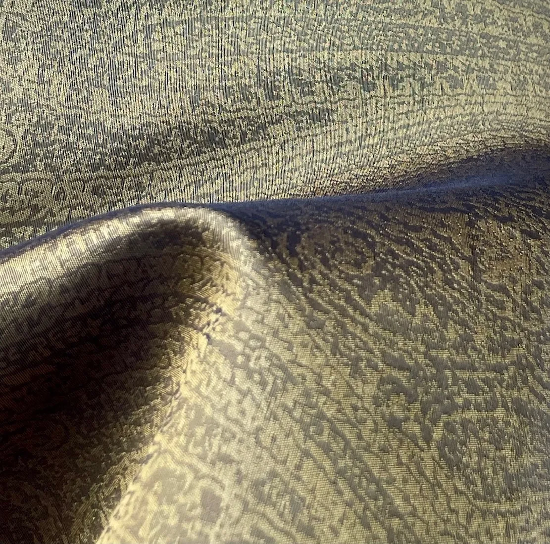 Semi-Sheer Bronze Paisley Silk Organza (Made in India)