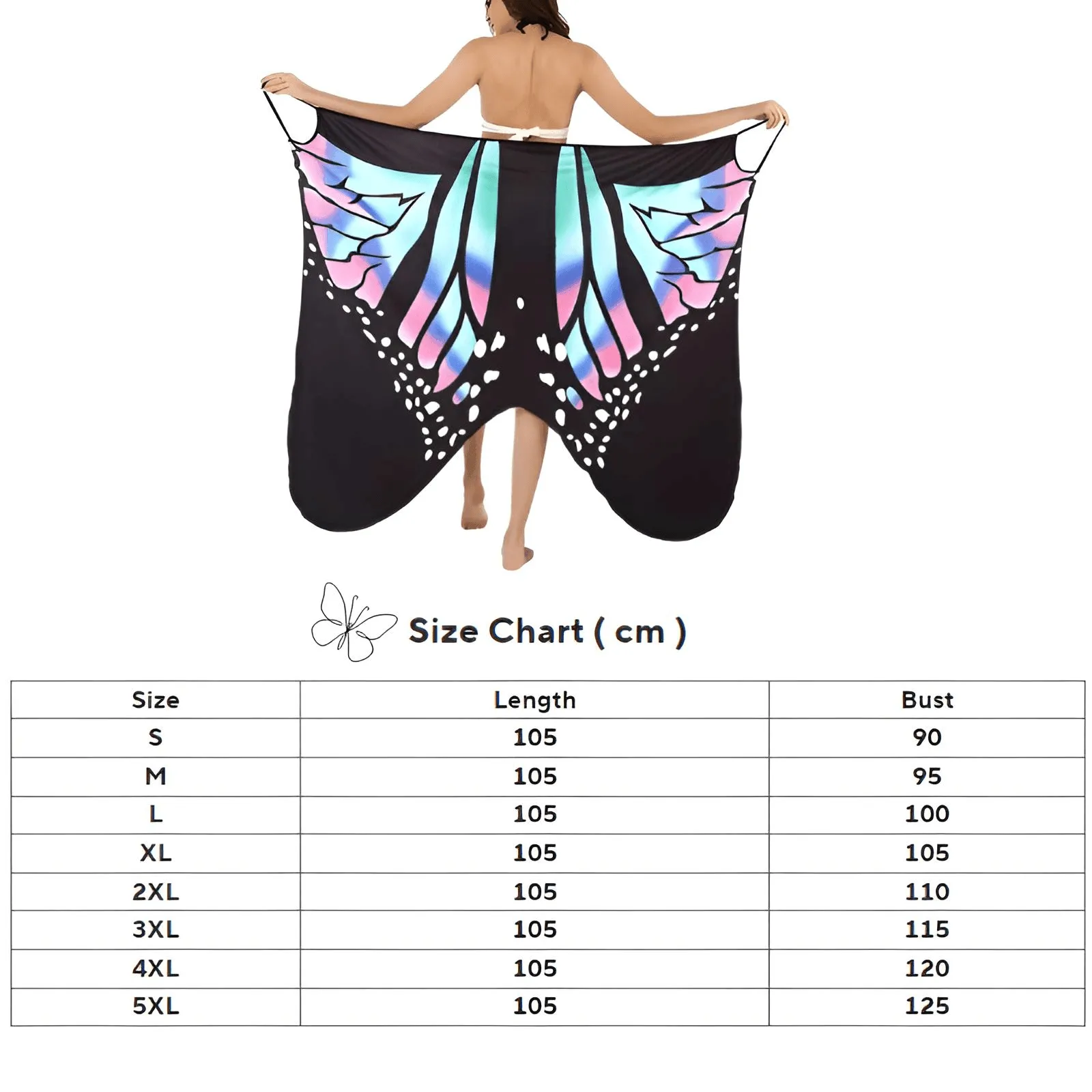 Sexy Butterfly Cover Up Women's Sarong Wrap Skirt Beachwear