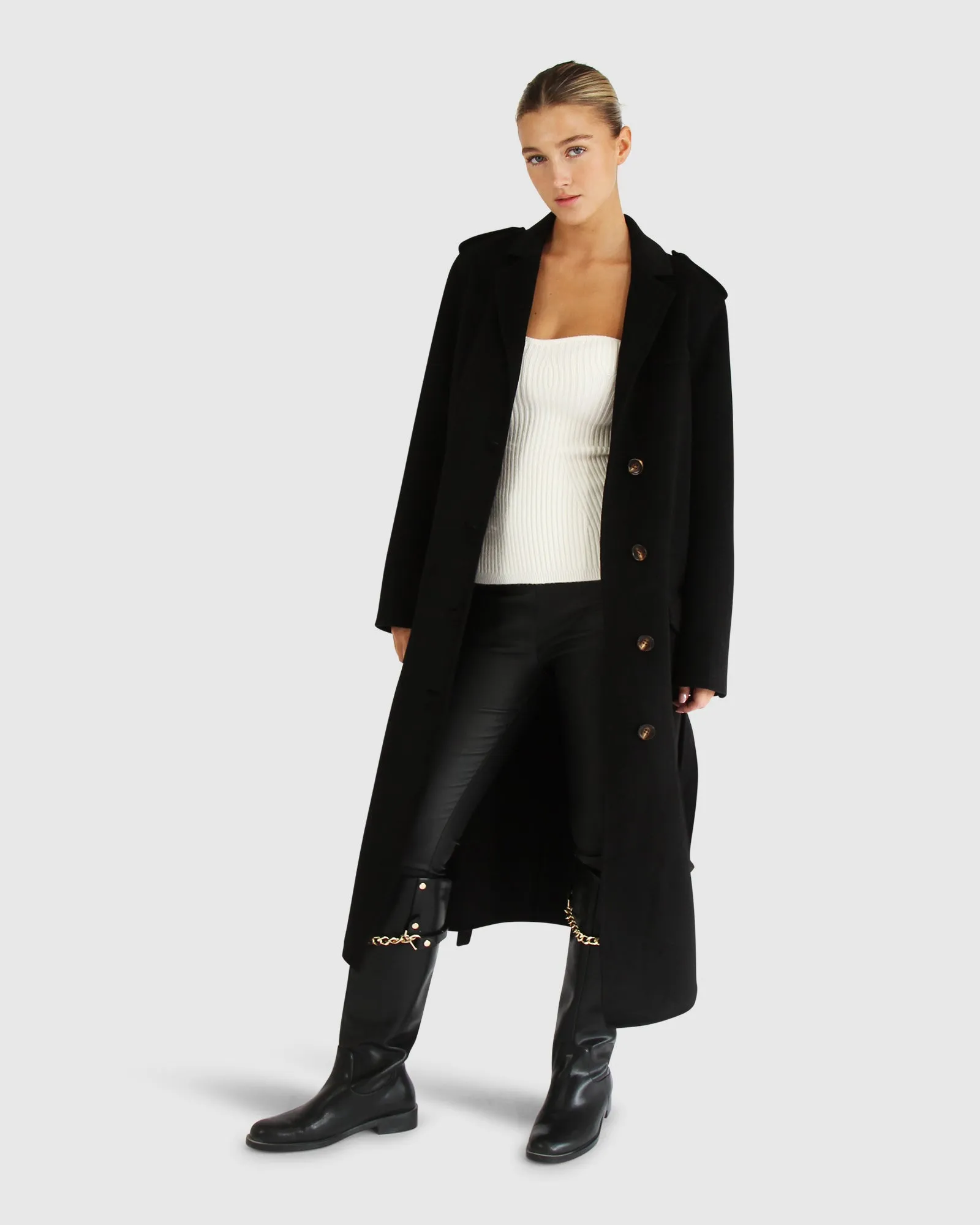 Skylight Longline Coat - Black